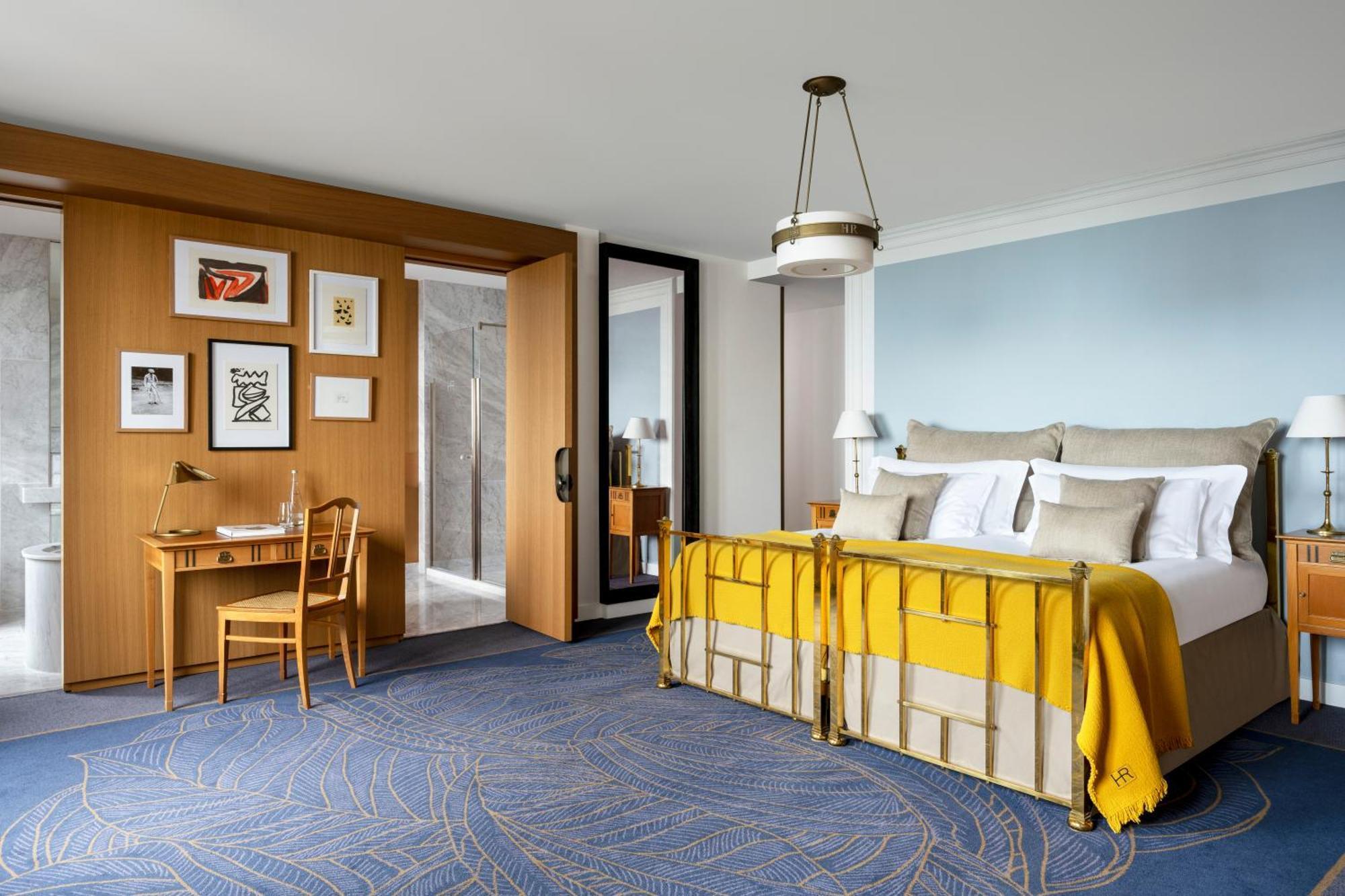 Spacious double bed suite at Hotel Royal Evian Resort