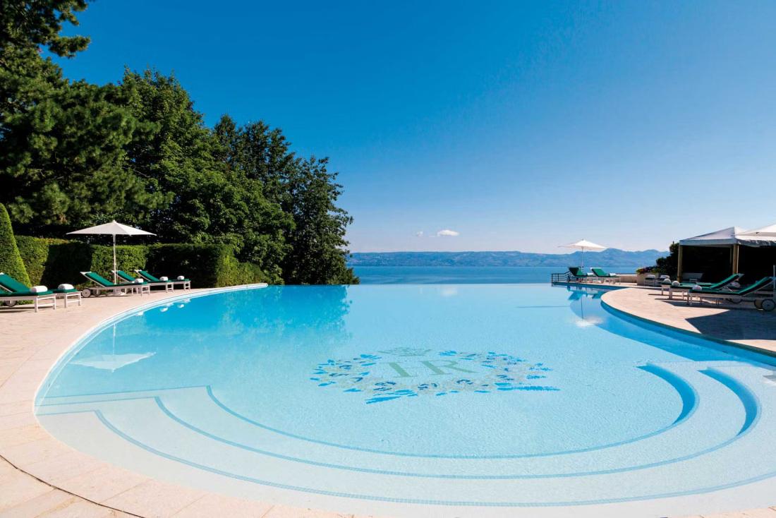 Outdoor pool at Hotel Royal Evian Resort