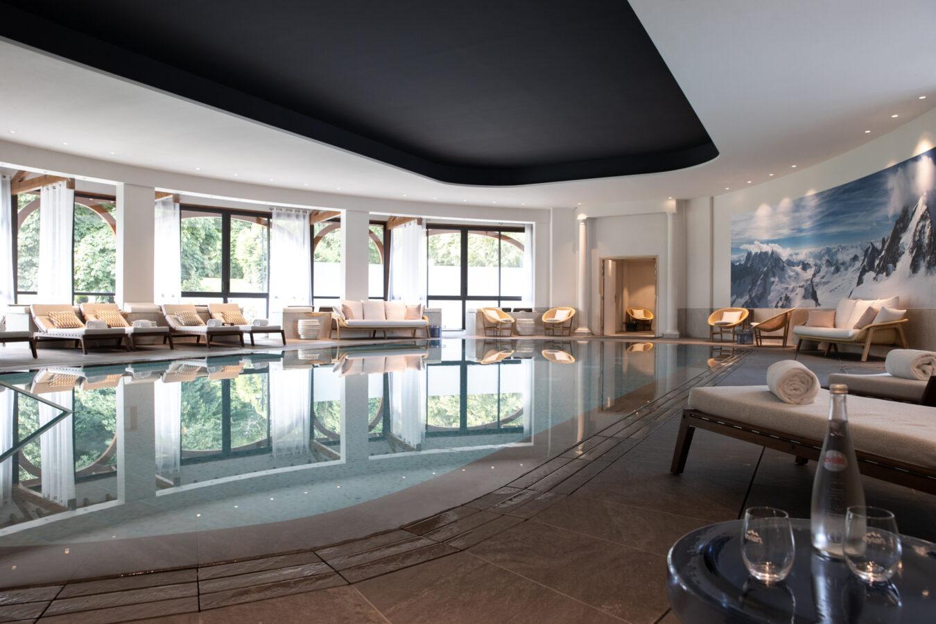 Indoor pool at Hotel Royal Evian Resort