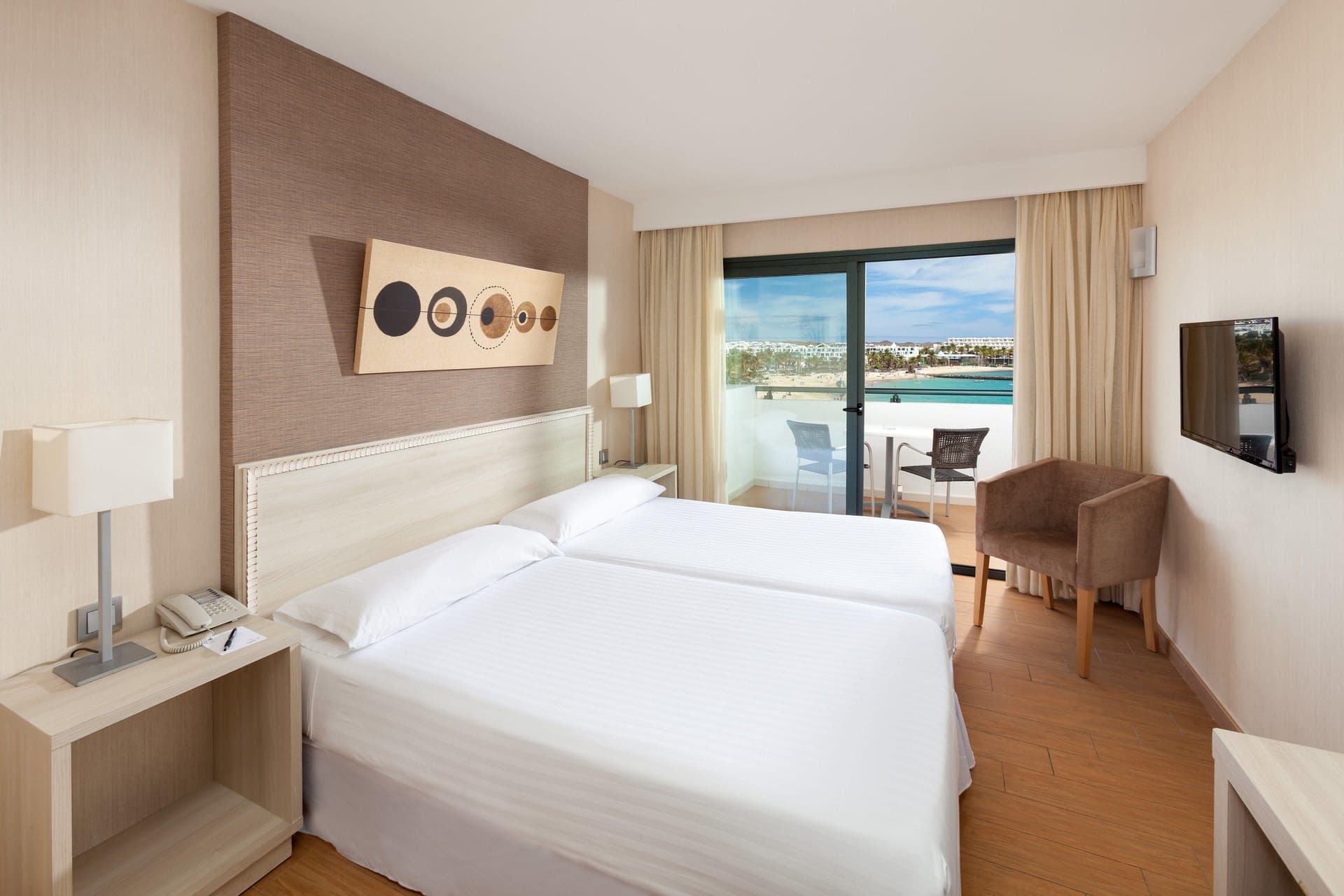 Double bed suite with balcony views at THB Lanzarote Beach