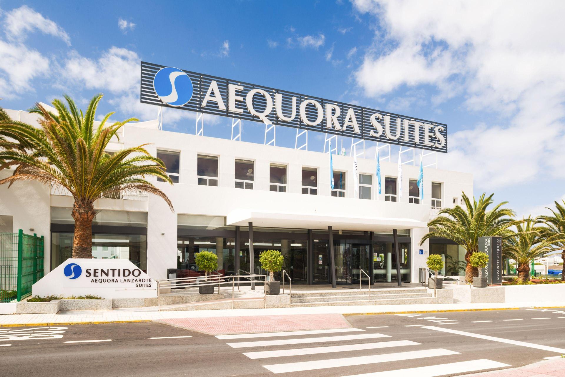 Front entrance to Aequora Lanzarote Suites