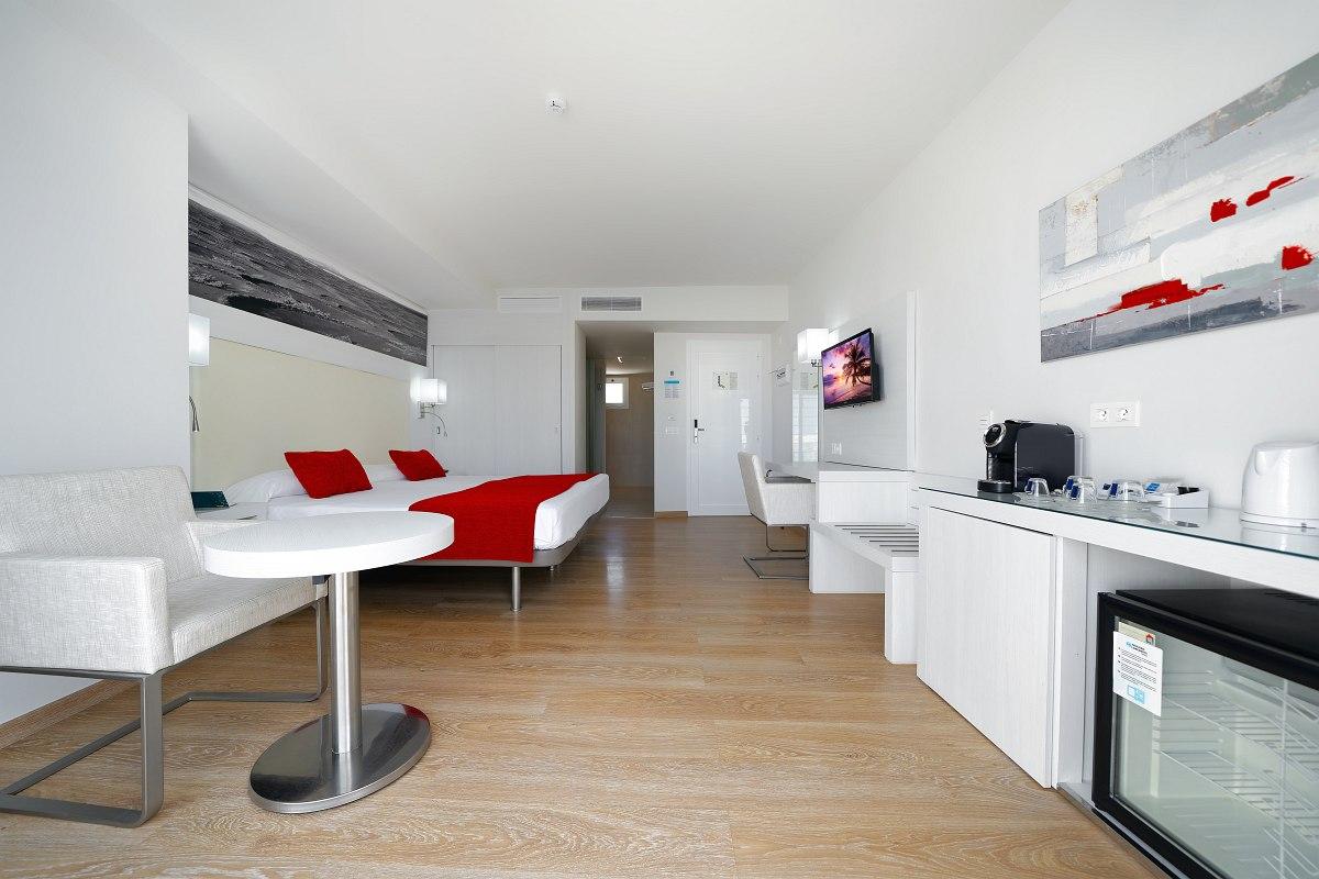 A spacious double bed suite at Aequora Lanzarote Suites
