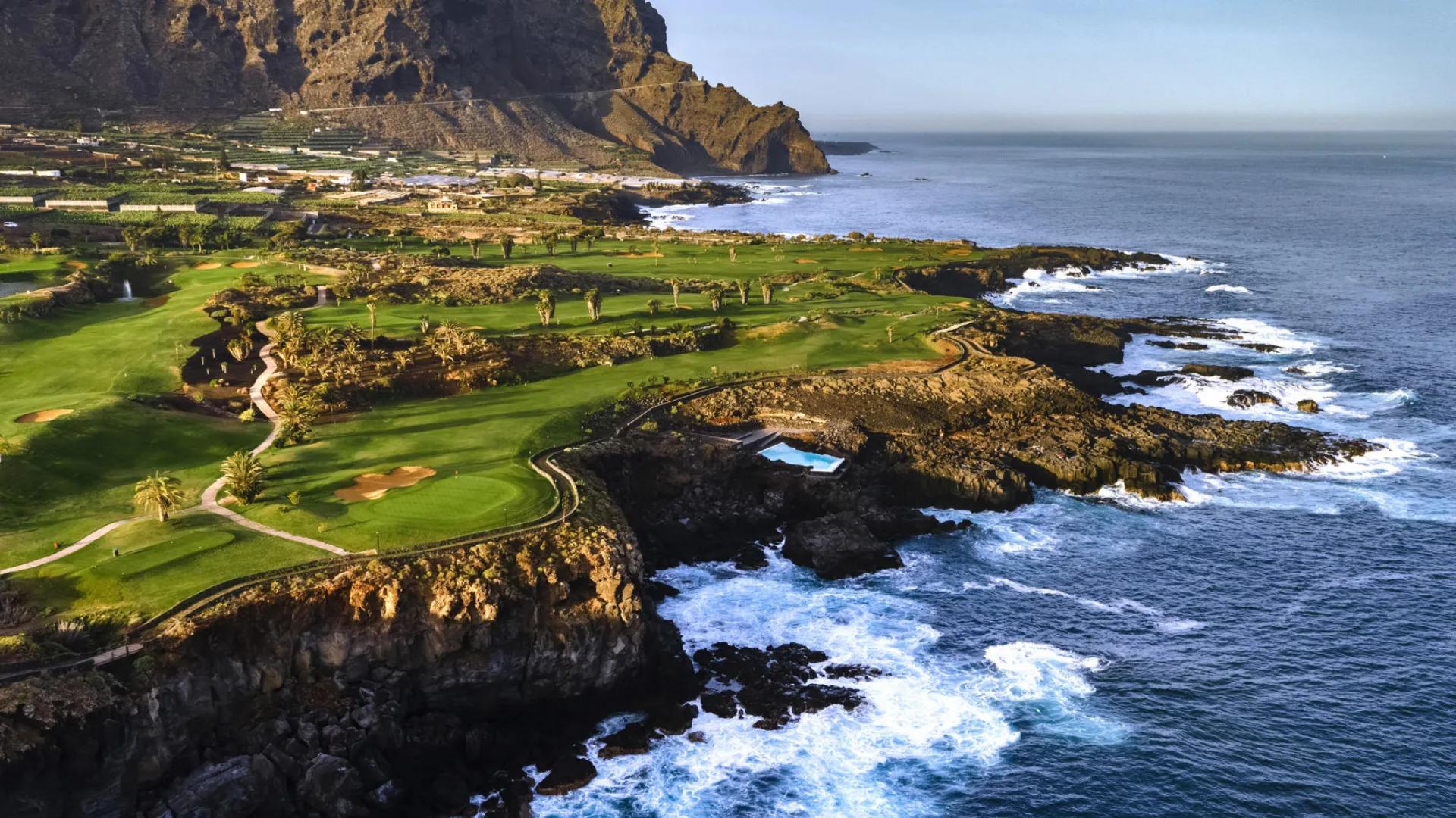 Overhead view of the coastal fairway with ocean views