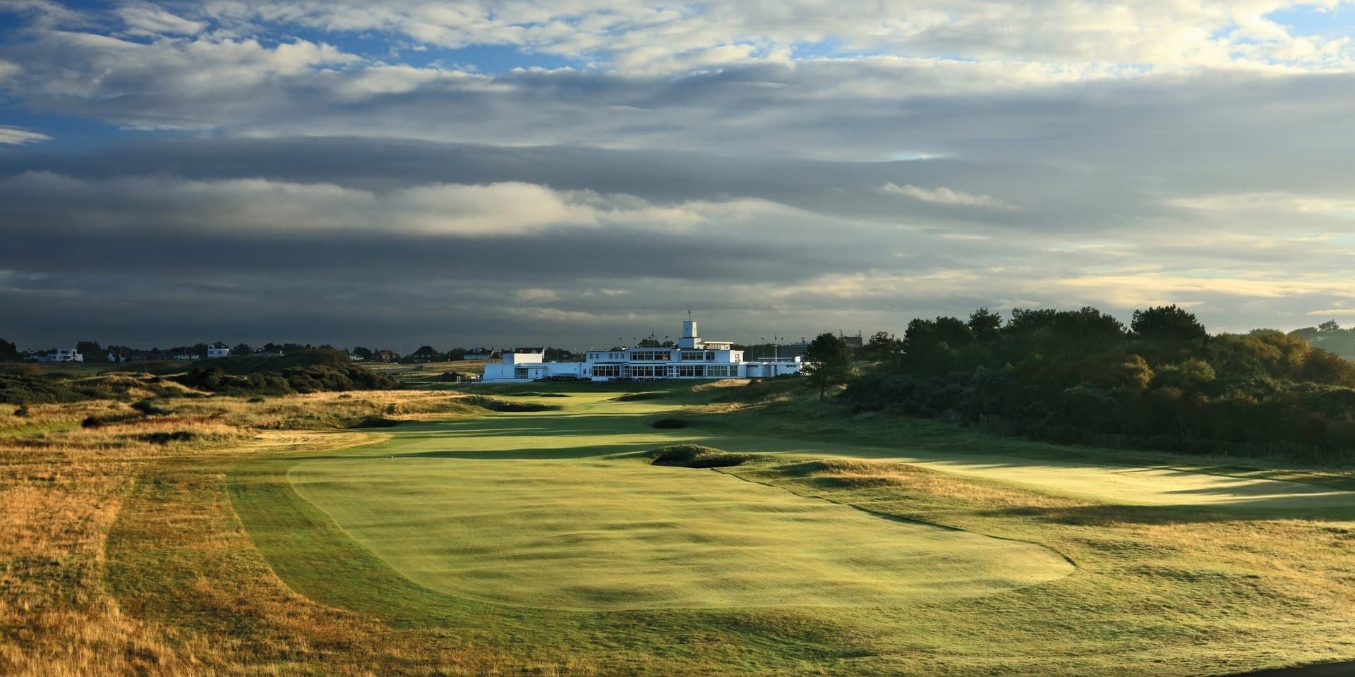 The Royal Birkdale Golf Clubhouse overlooking the course