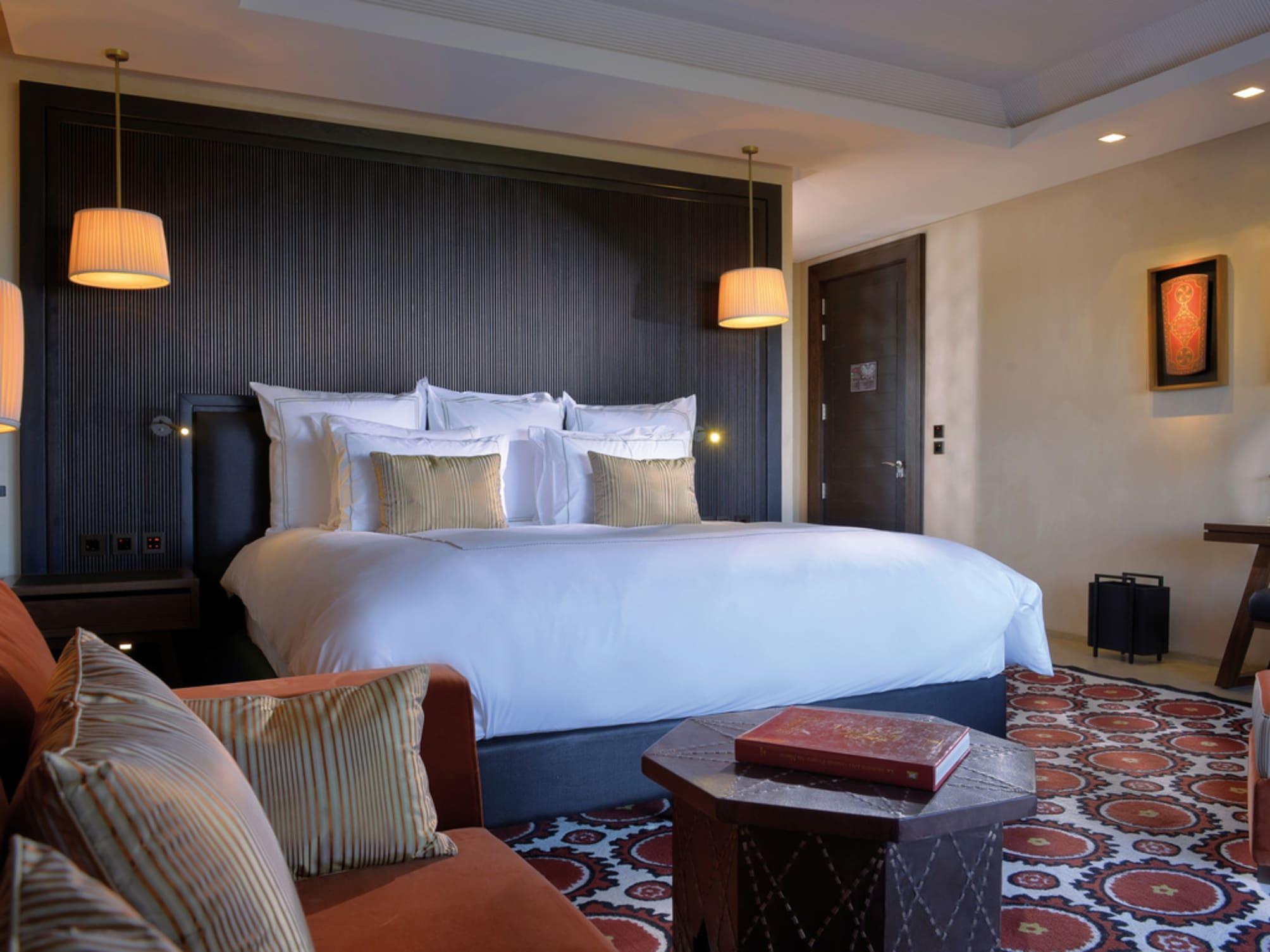 Modern double bed room at Fairmont Royal Palm Marrakech