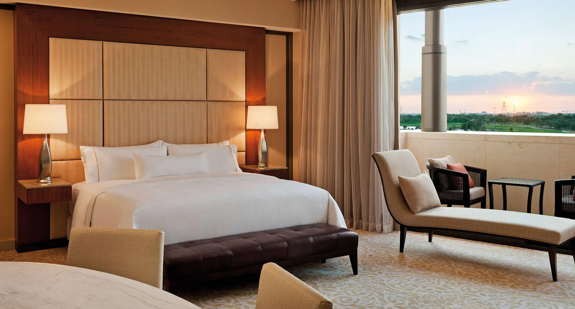 Double bed suite at the VOGO Abu Dhabi Golf Resort & Spa