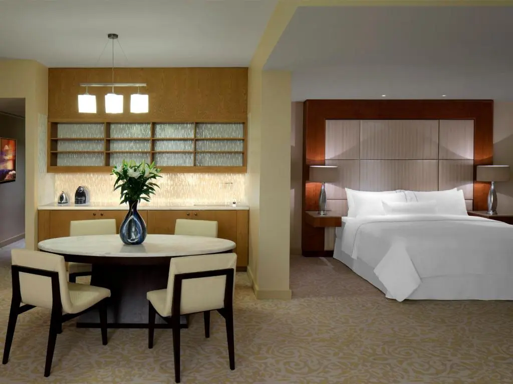 Spacious double bed suite at VOGO Abu Dhabi Golf Resort & Spa