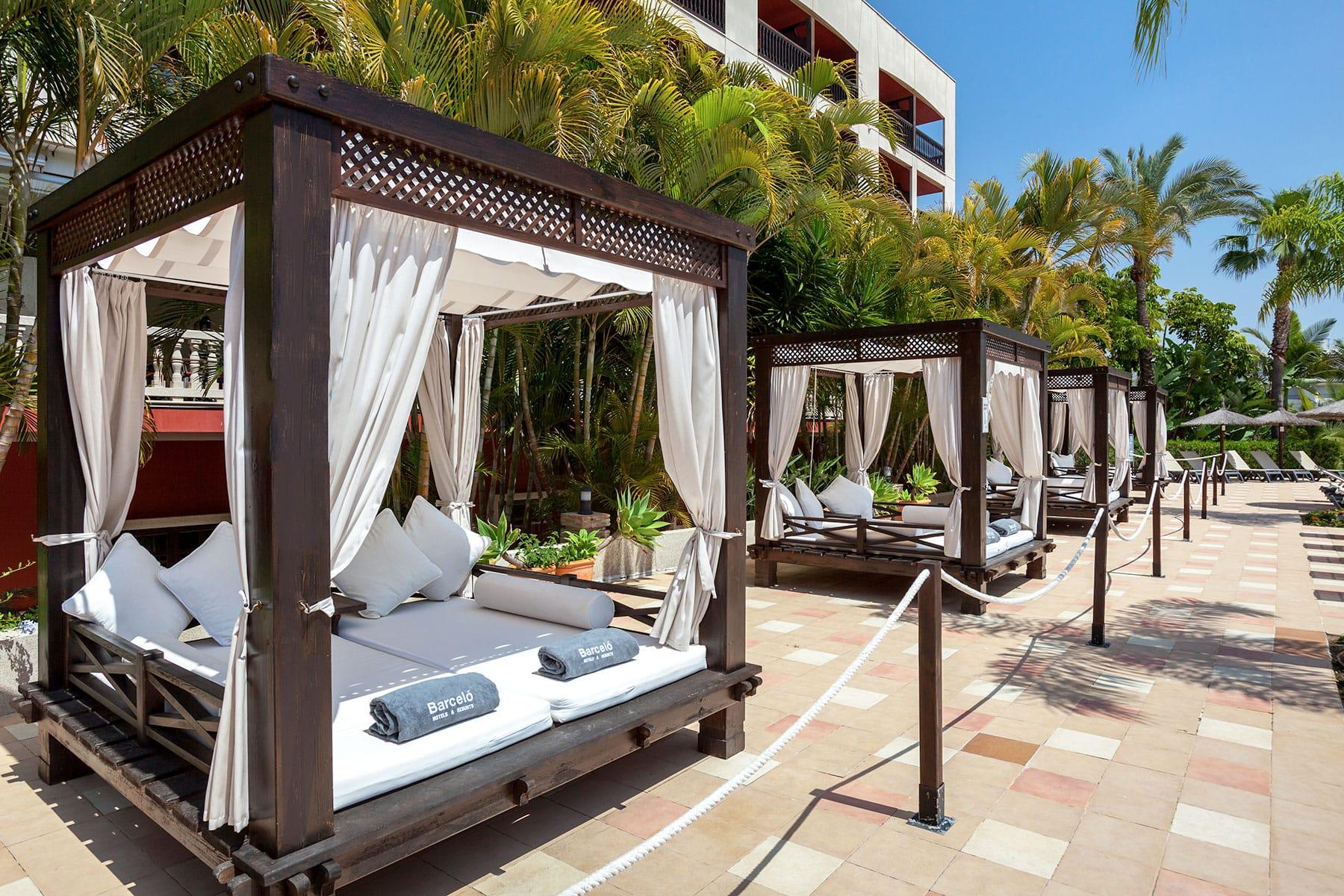 Outdoor cabanas at Barcelo Marbella Hotel