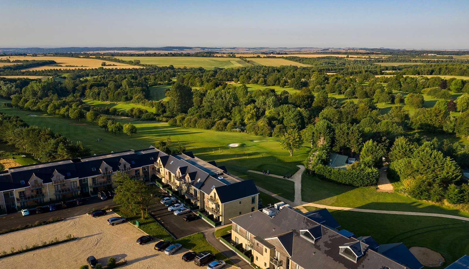 Aerial view of Cotswolds Golf Hotel and Spa