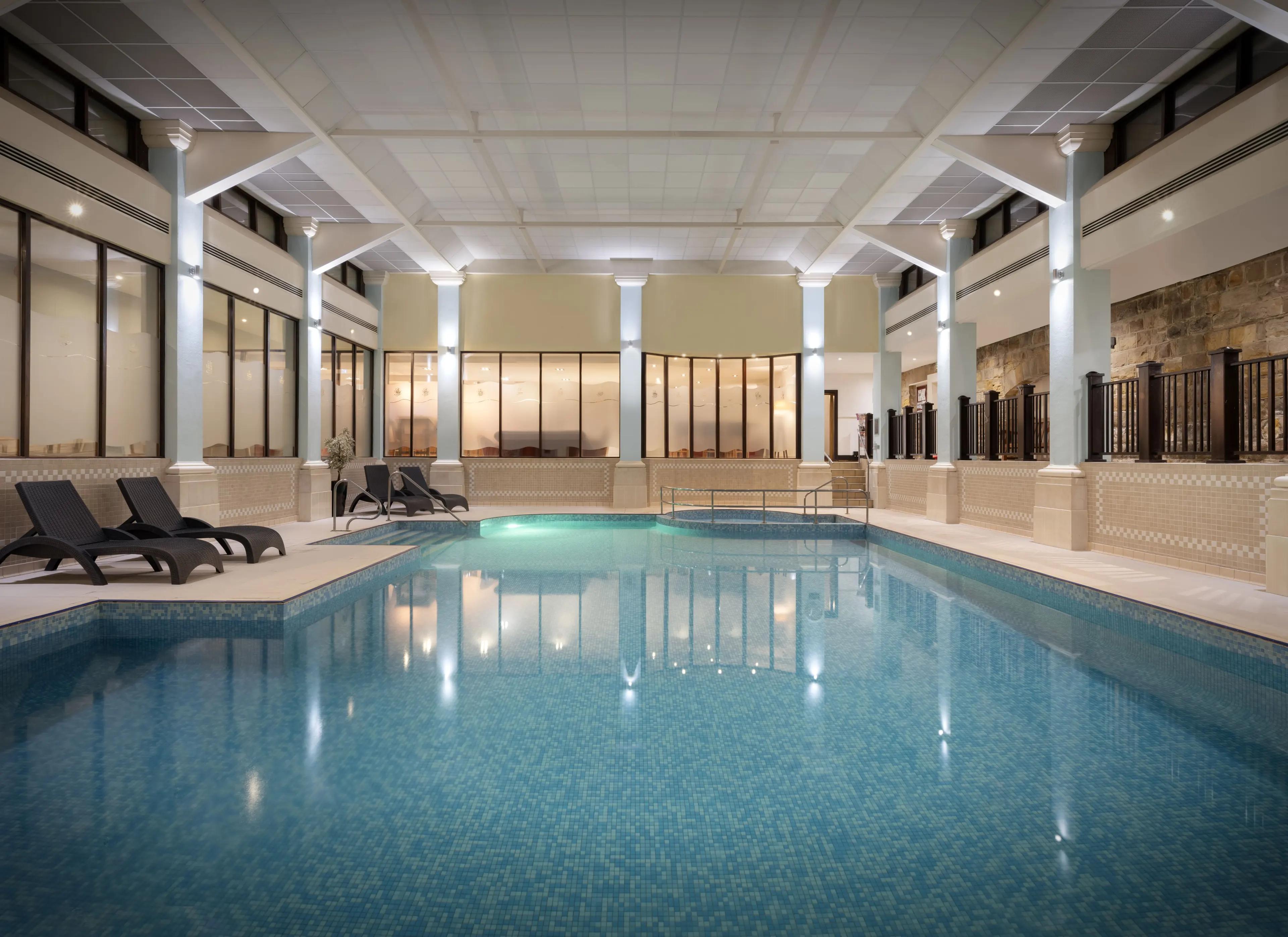 Indoor swimming pool at the Delta Hotels by Marriott Breadsall Priory Country Club