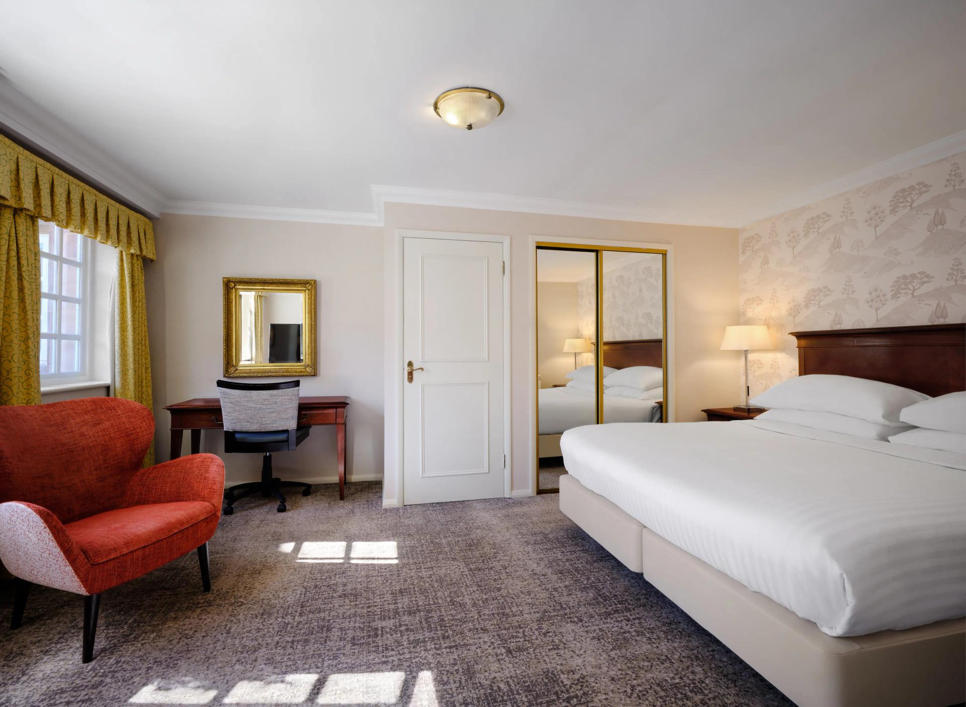 Spacious double bed room at the Delta Hotels by Marriott Breadsall Priory Country Club