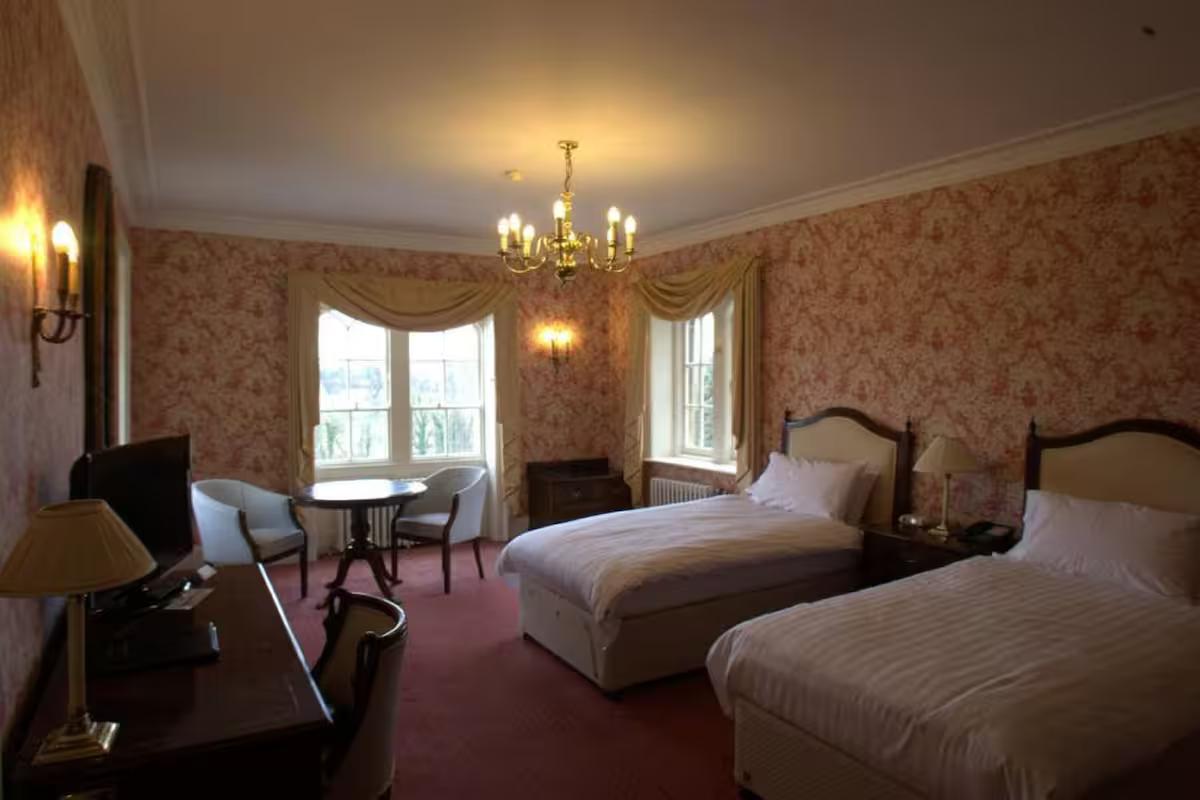 Double bed room at the Donnington Grove Hotel & Country Club