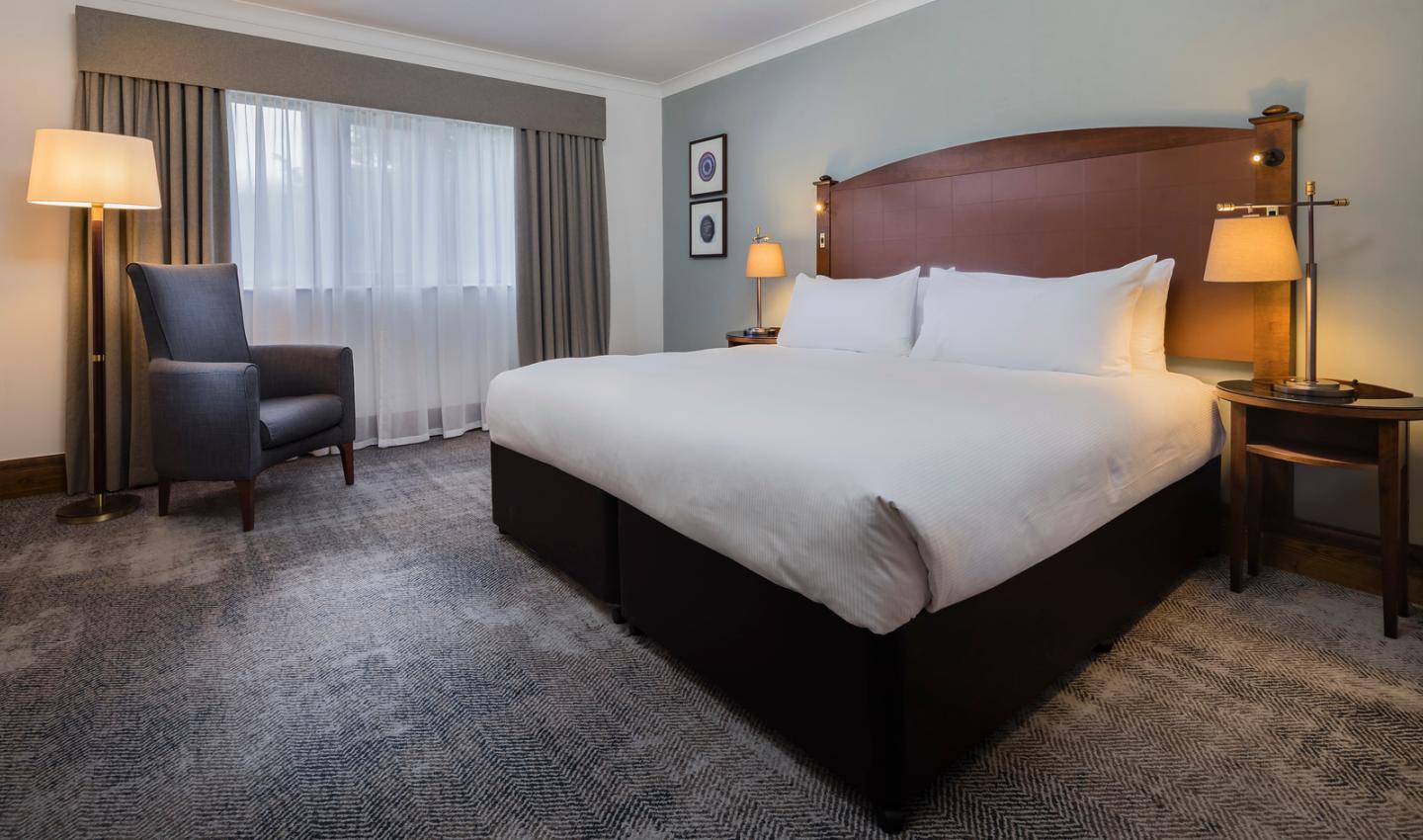 Double bed suite at the Dunston Hall Hotel Spa & Golf Resort