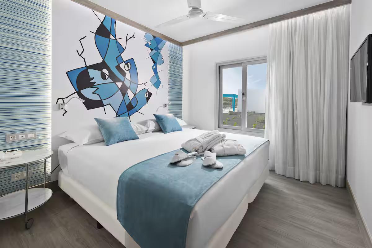 A double bed suite at Elba Lanzarote Royal Village Resort