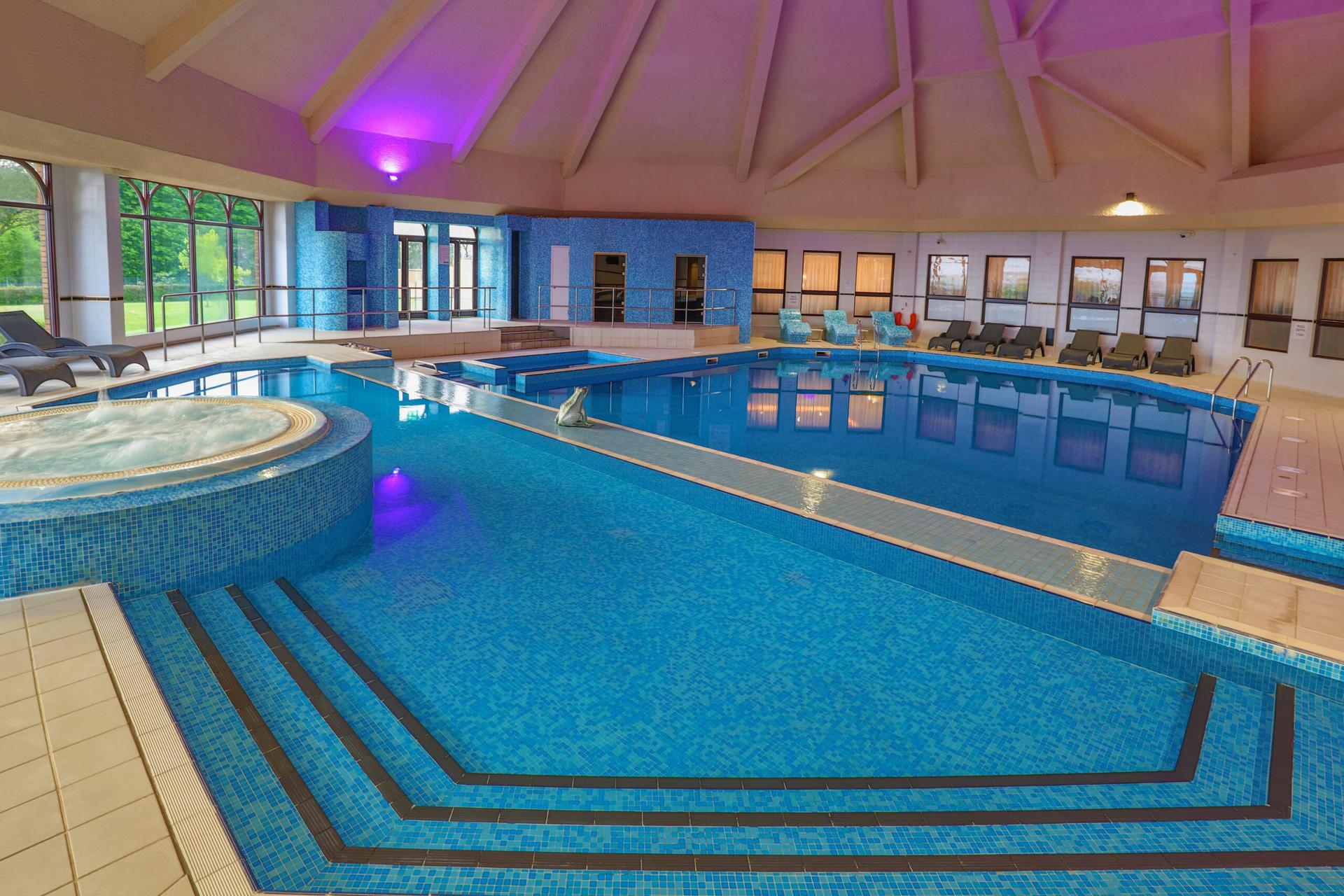 Indoor swimming pool at Westerwood Hotel, Spa & Golf Resort