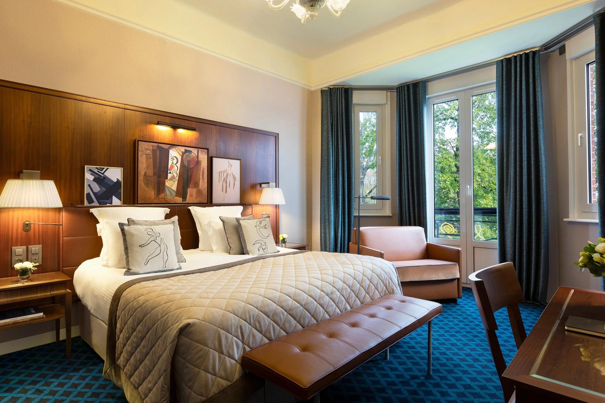 Double bed suite at the Hotel Barriere Le Westminster
