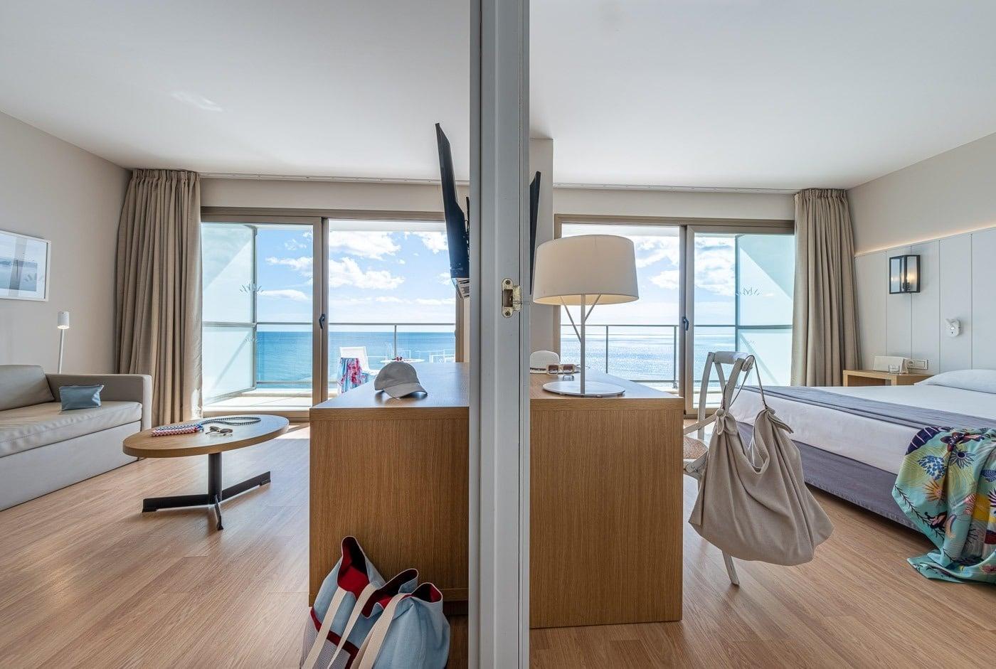 Living room and bedroom as part of a suite at Hotel Estival Torrequebrada