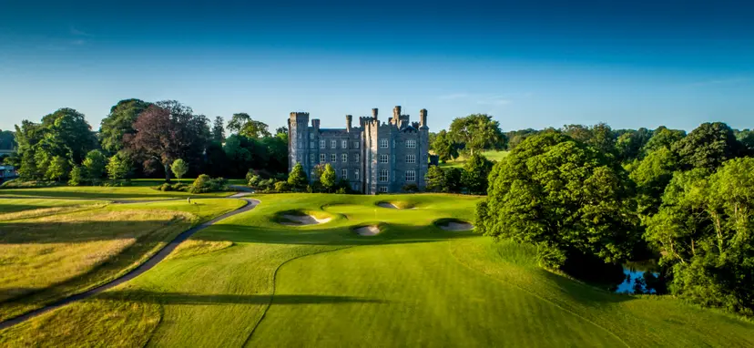 Panoramic view of Killeen Castle overlooking the course