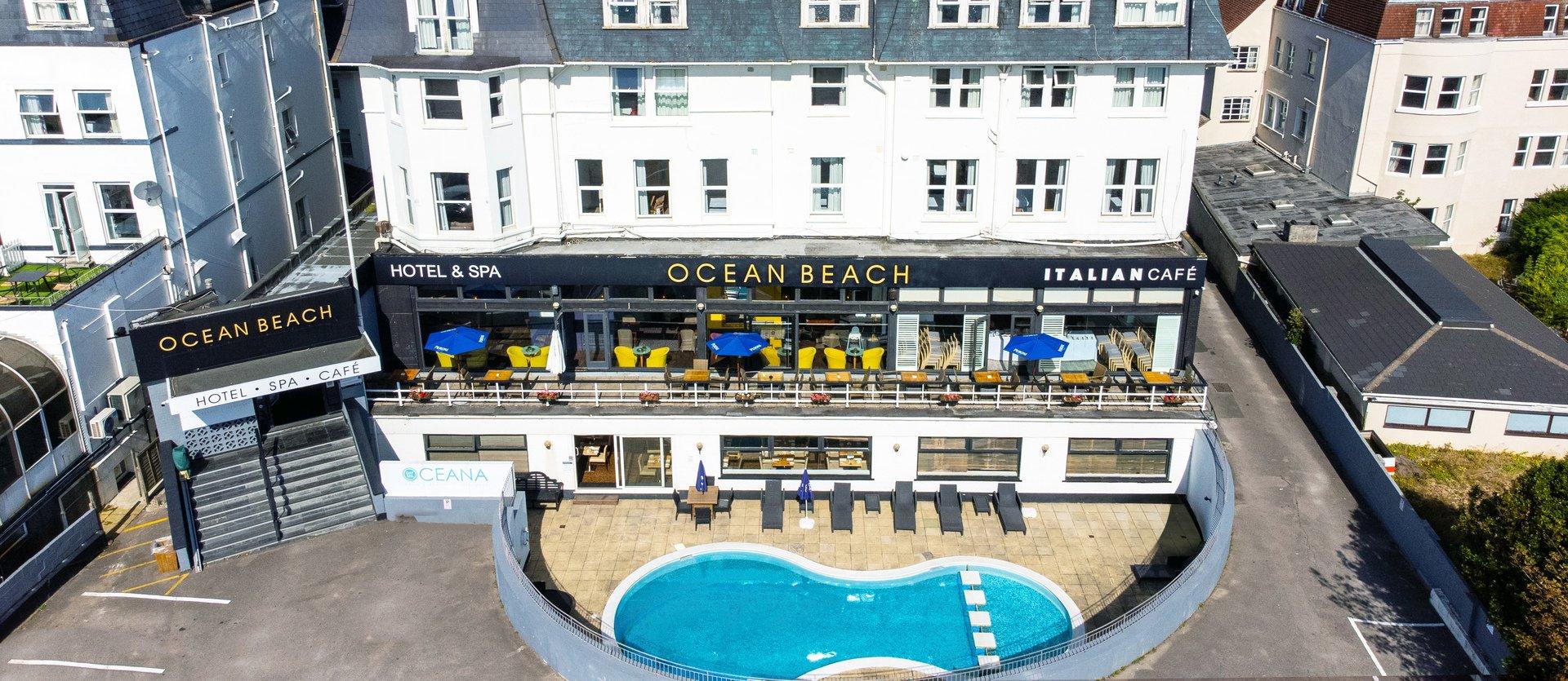 Overhead view of the Ocean Beach Hotel