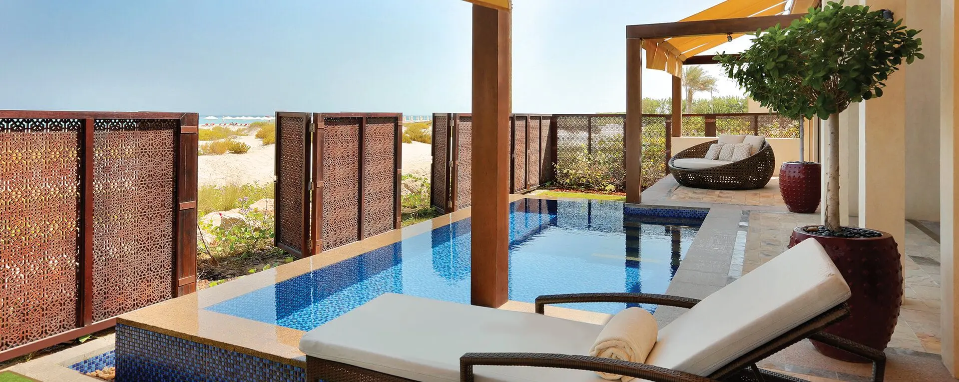 Private swimming pool as part of a villa at the Park Hyatt Abu Dhabi Hotel and Villas