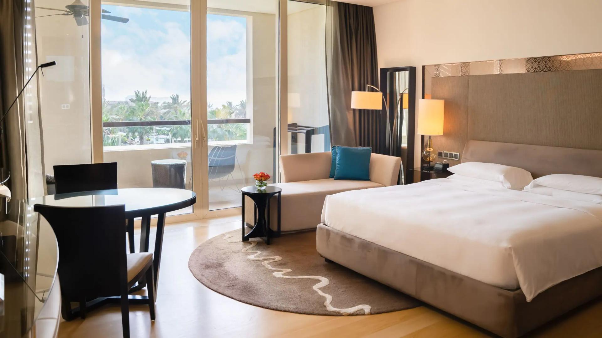 Double bed suite with balcony views at the Park Hyatt Abu Dhabi Hotel and Villas