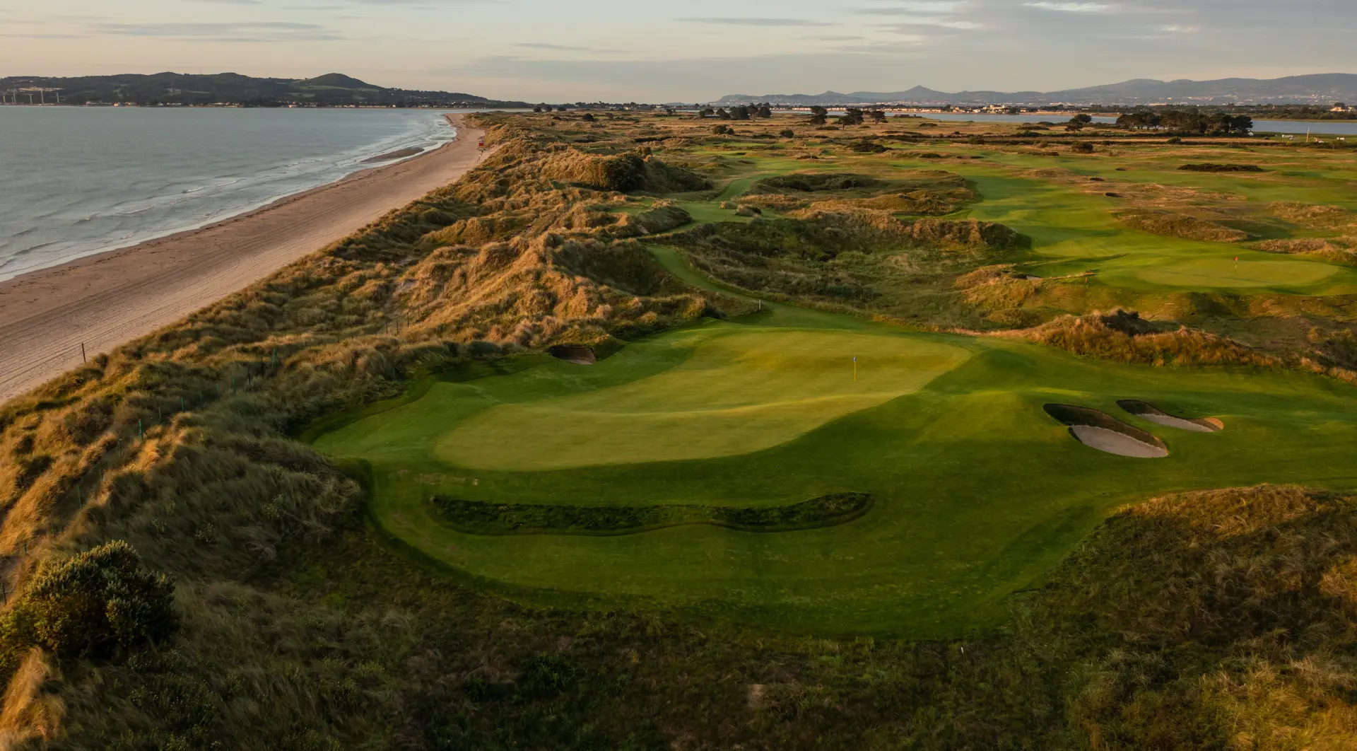 A coastal green at the Portmarnock Resort & Jameson Golf Links