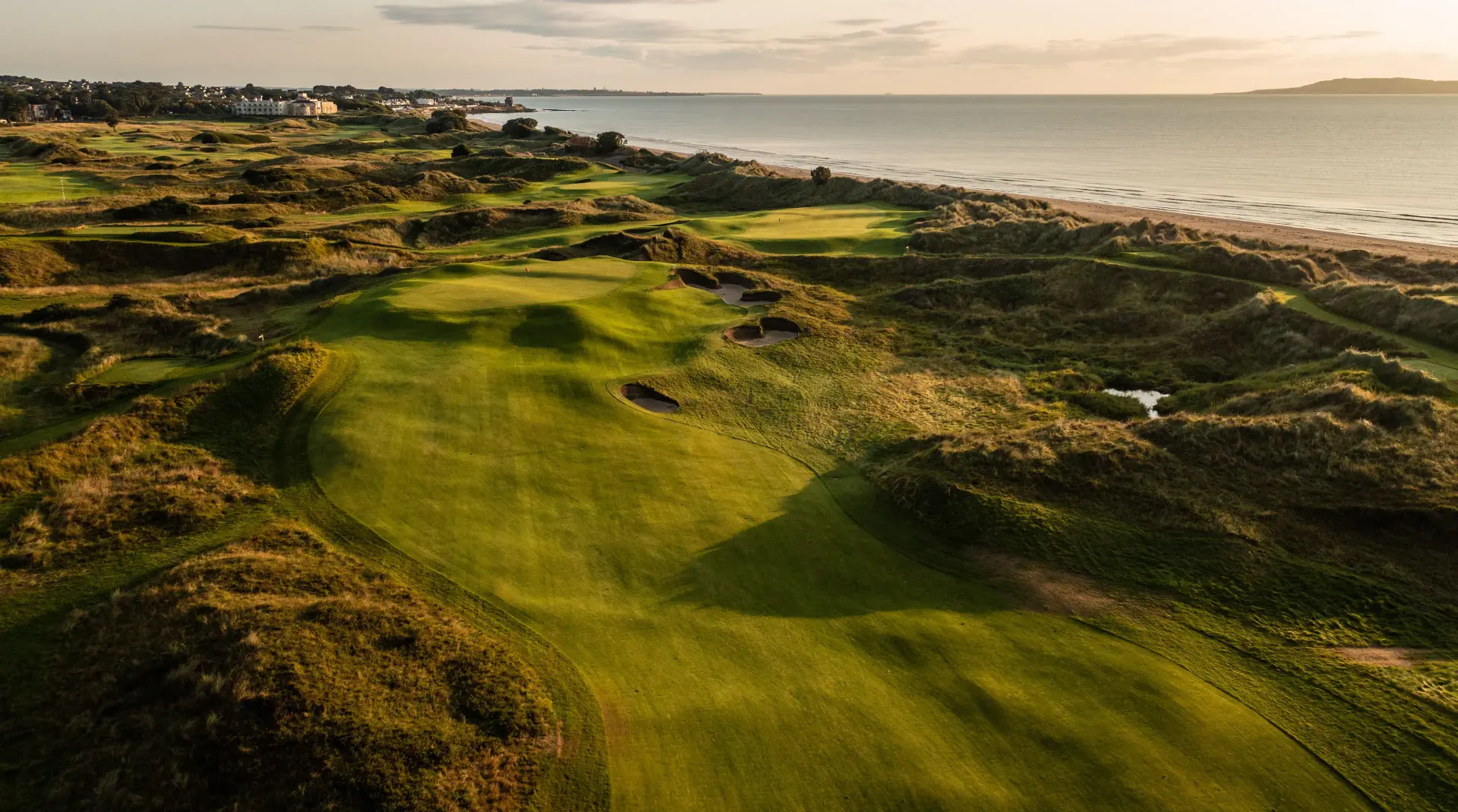 Overhead view of a well maintained fairway at the Portmarnock Resort & Jameson Golf Links