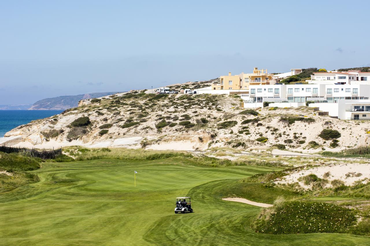 A well maintained fairway with coastal views