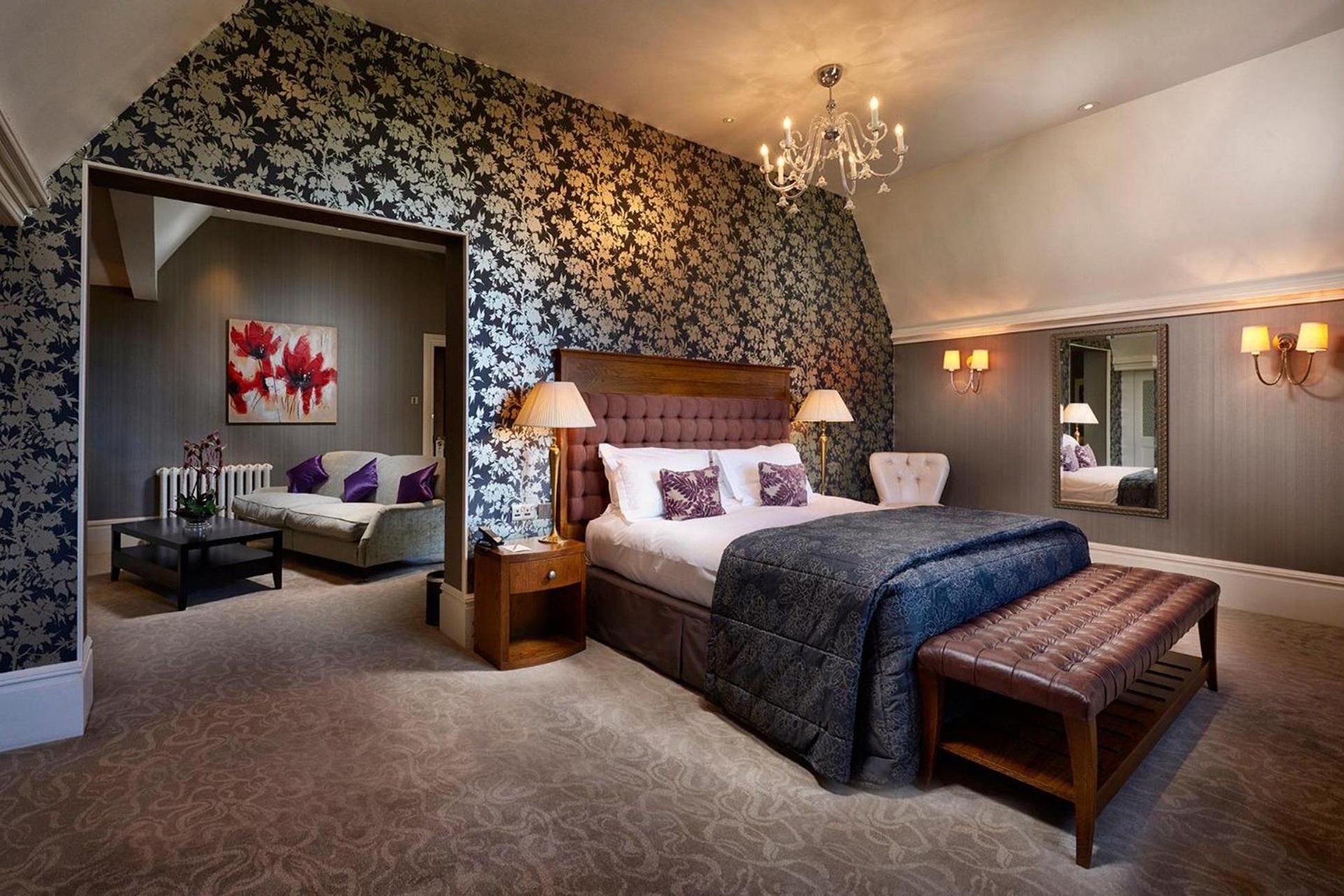 Double bed suite at Rockliffe Hall Hotel Golf & Spa 5* leading to the living room space