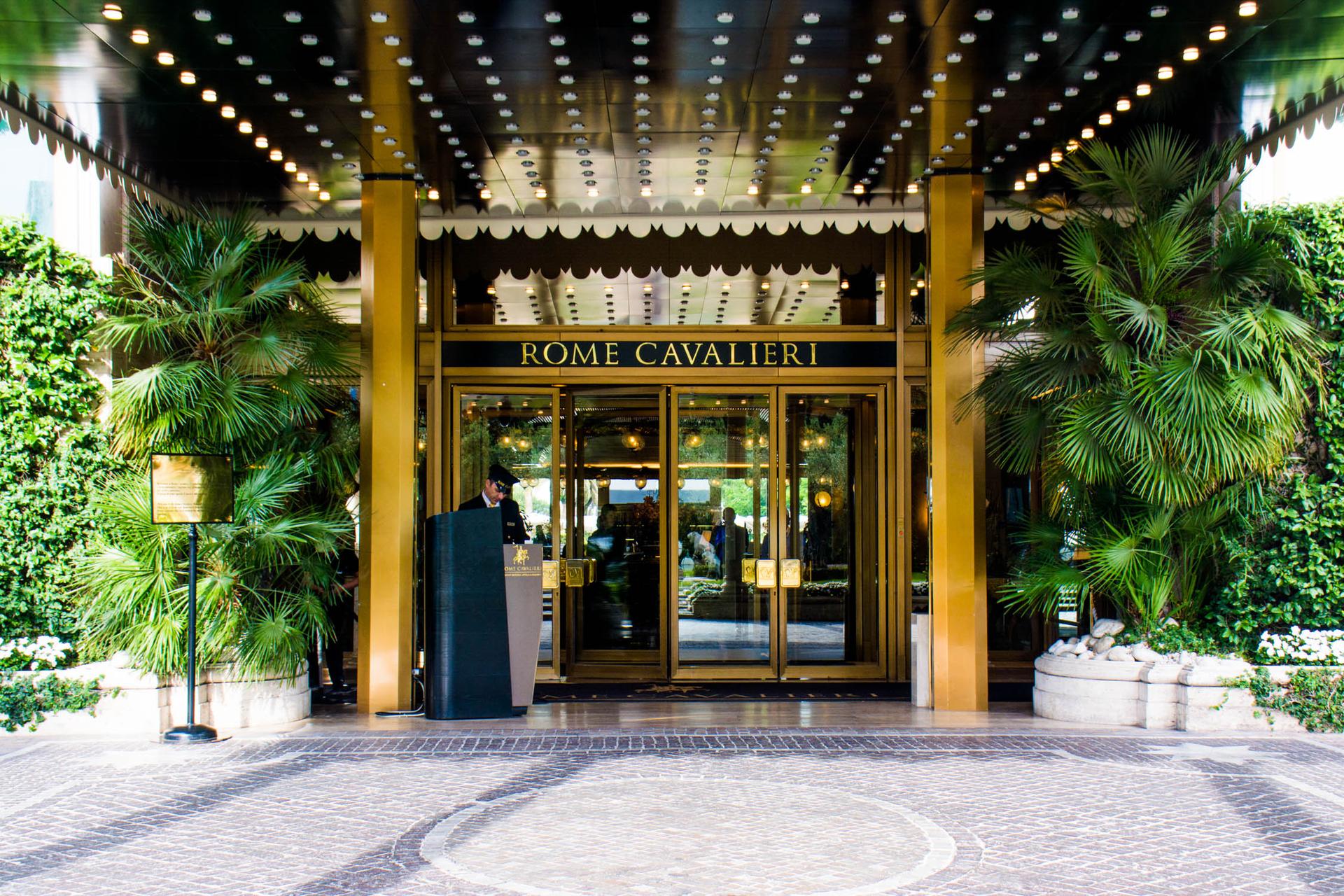 Front entrance to the Rome Cavalieri, A Waldorf Astoria Hotel