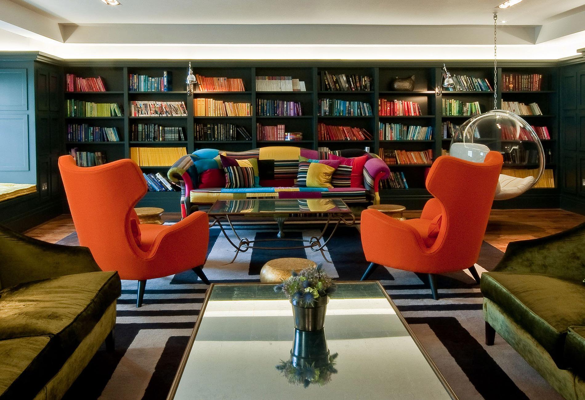 Lounging area and library at the Rudding Park Hotel & Golf Club