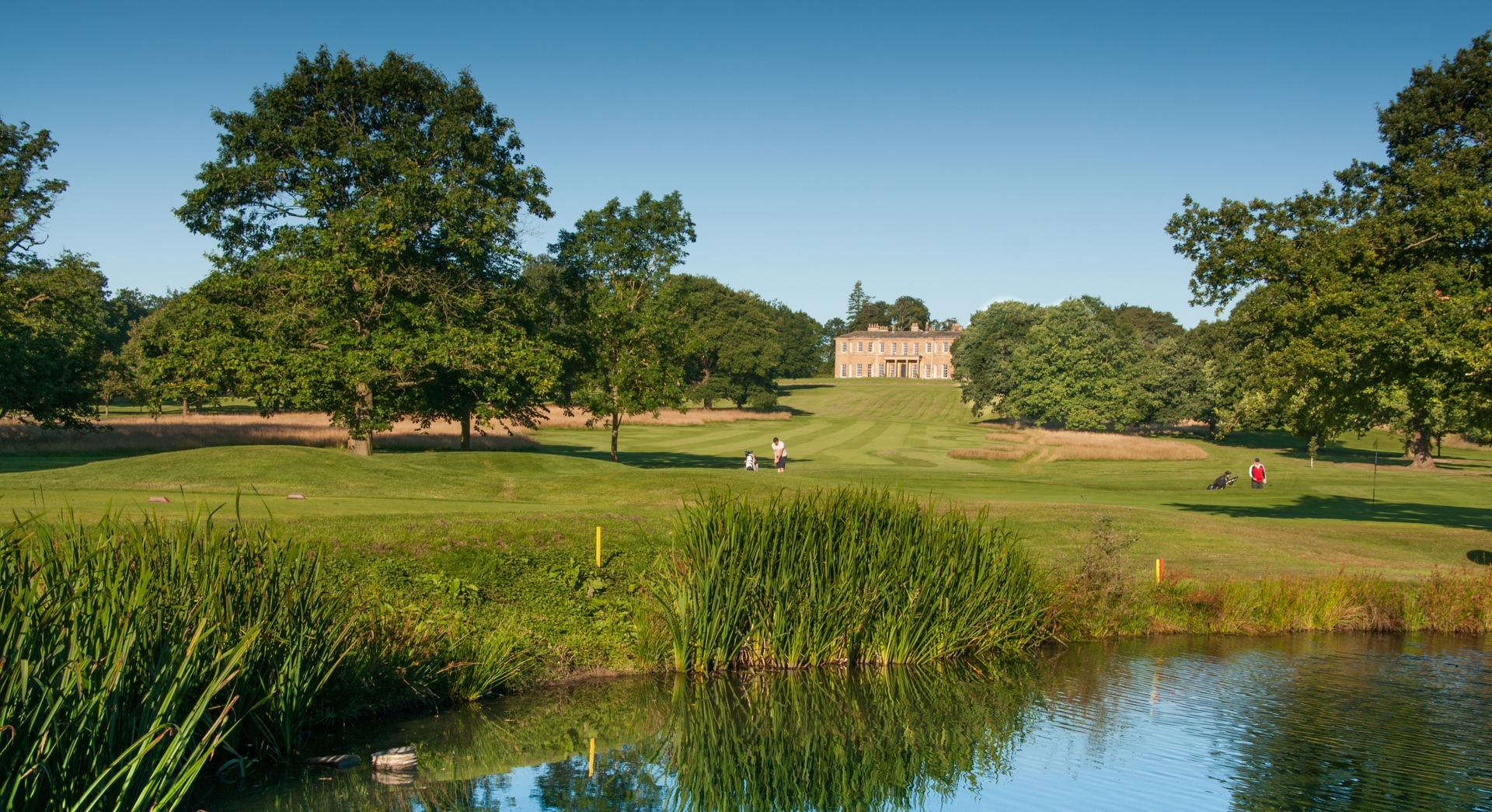 A well maintained fairway leading from the Rudding Park Hotel & Golf Clubhouse