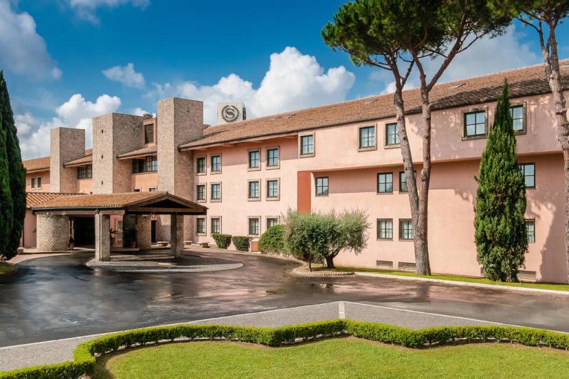 Front entrance to the Sheraton Golf Parco De’ Medici Hotel & Resort