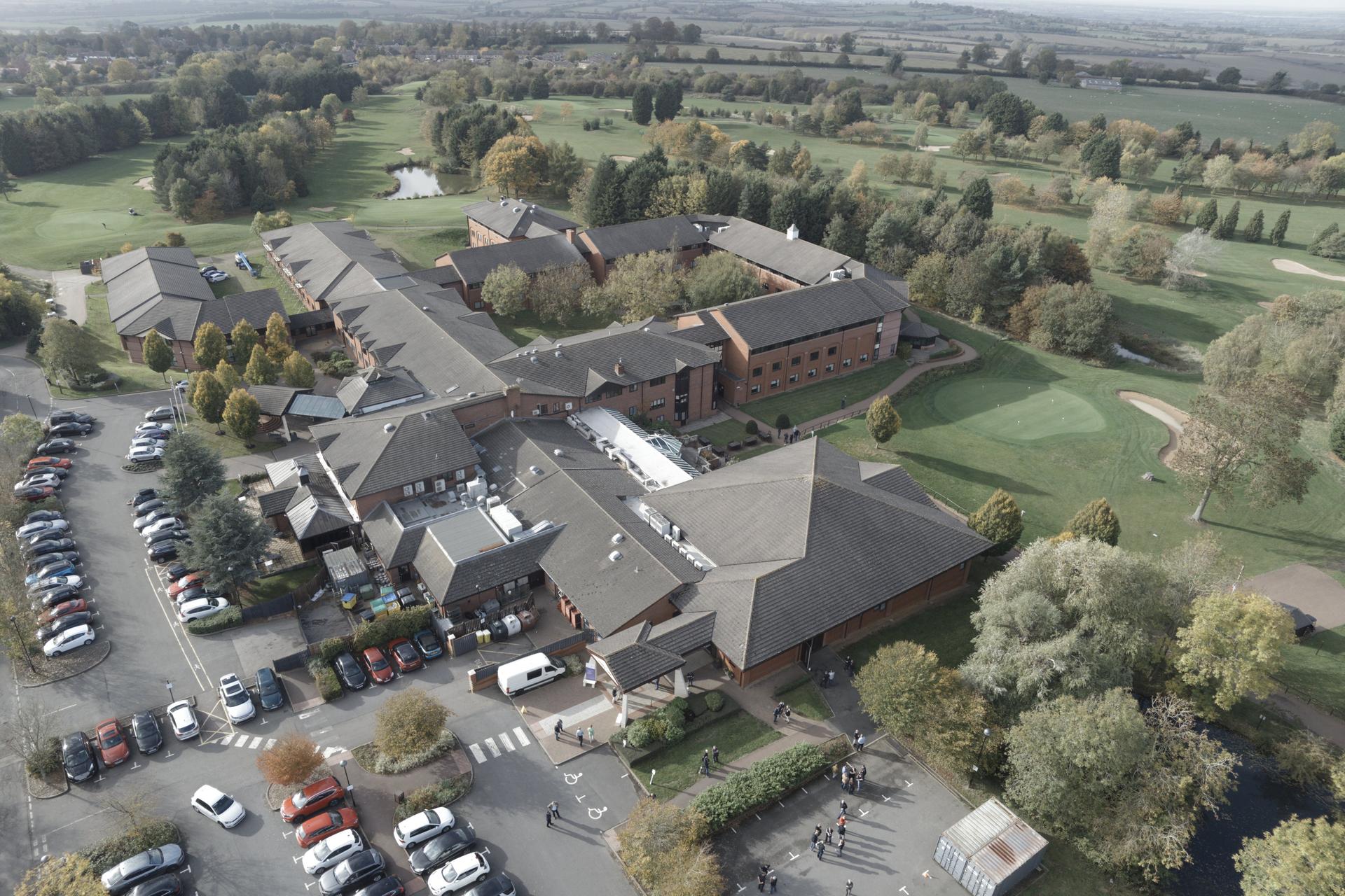 Aerial view of the Staverton Park Hotel & Golf Club