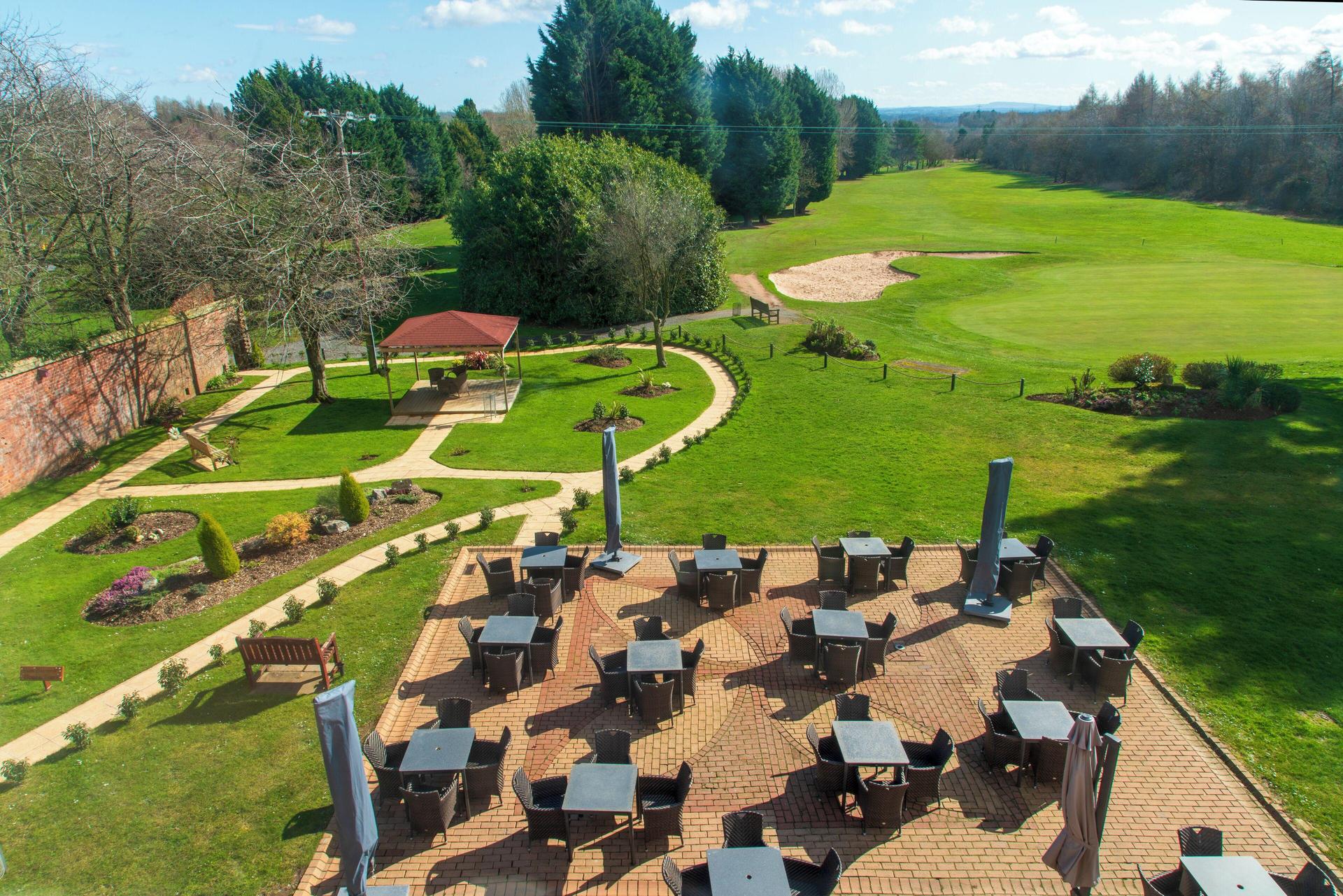 Overhead view of the Telford Hotel and Golf Resort