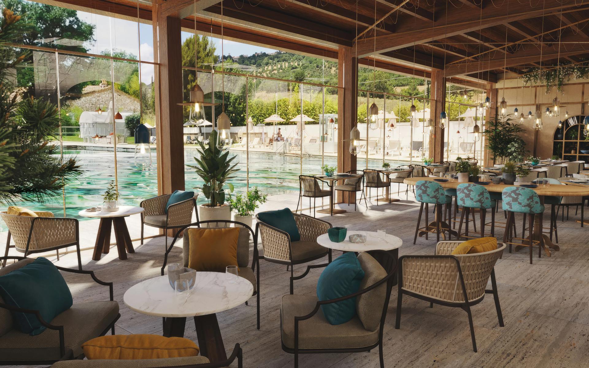 Outdoor dining at the Terme Di Saturnia Natural Spa & Golf Resort