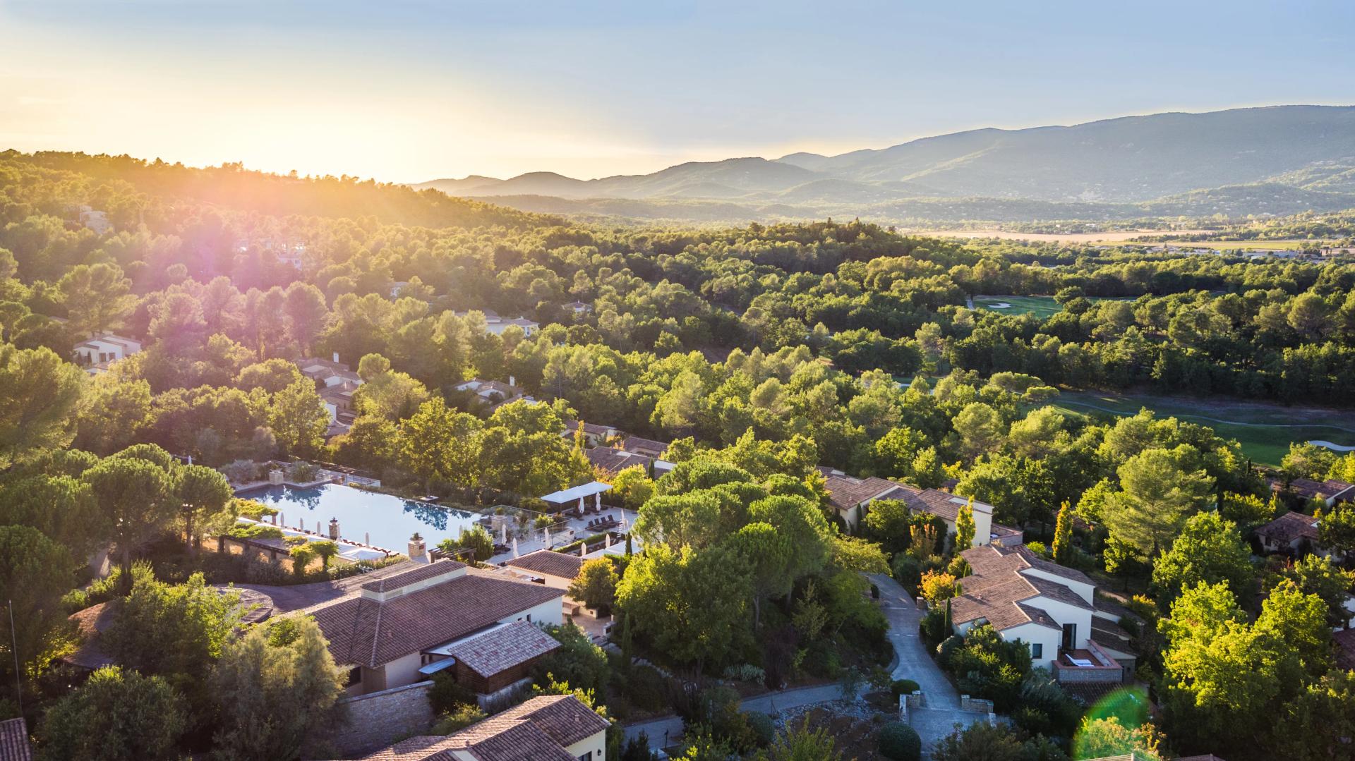 Sun setting over the Terre Blanche Hotel Spa Golf Resort