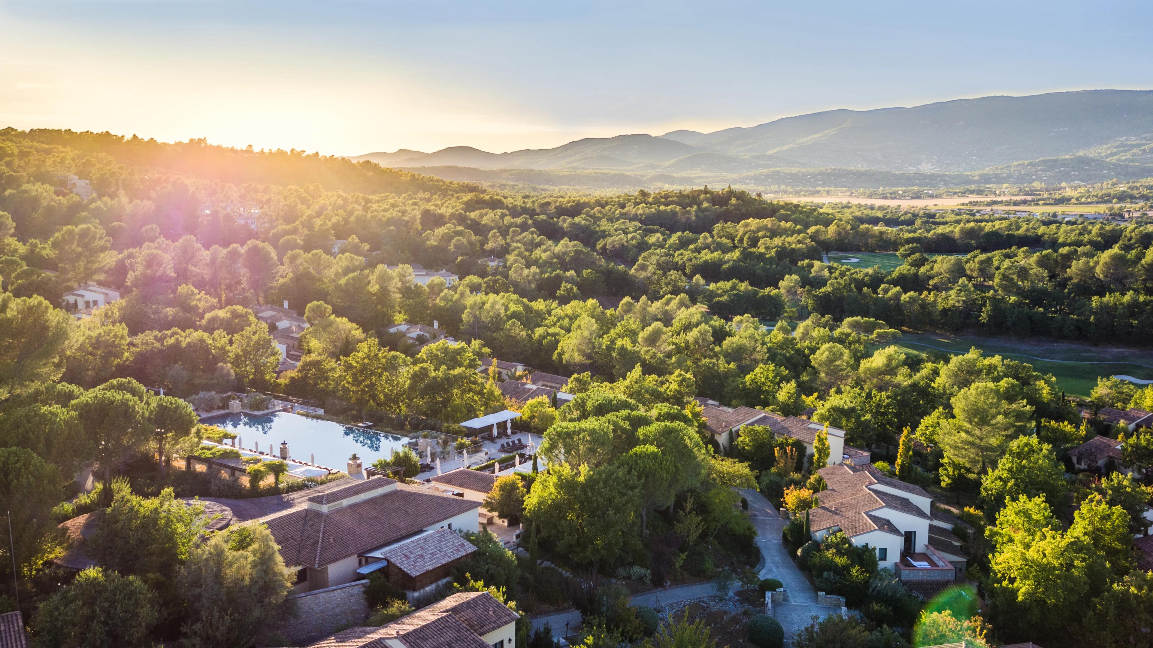 Sun setting over the Terre Blanche Hotel Spa Golf Resort