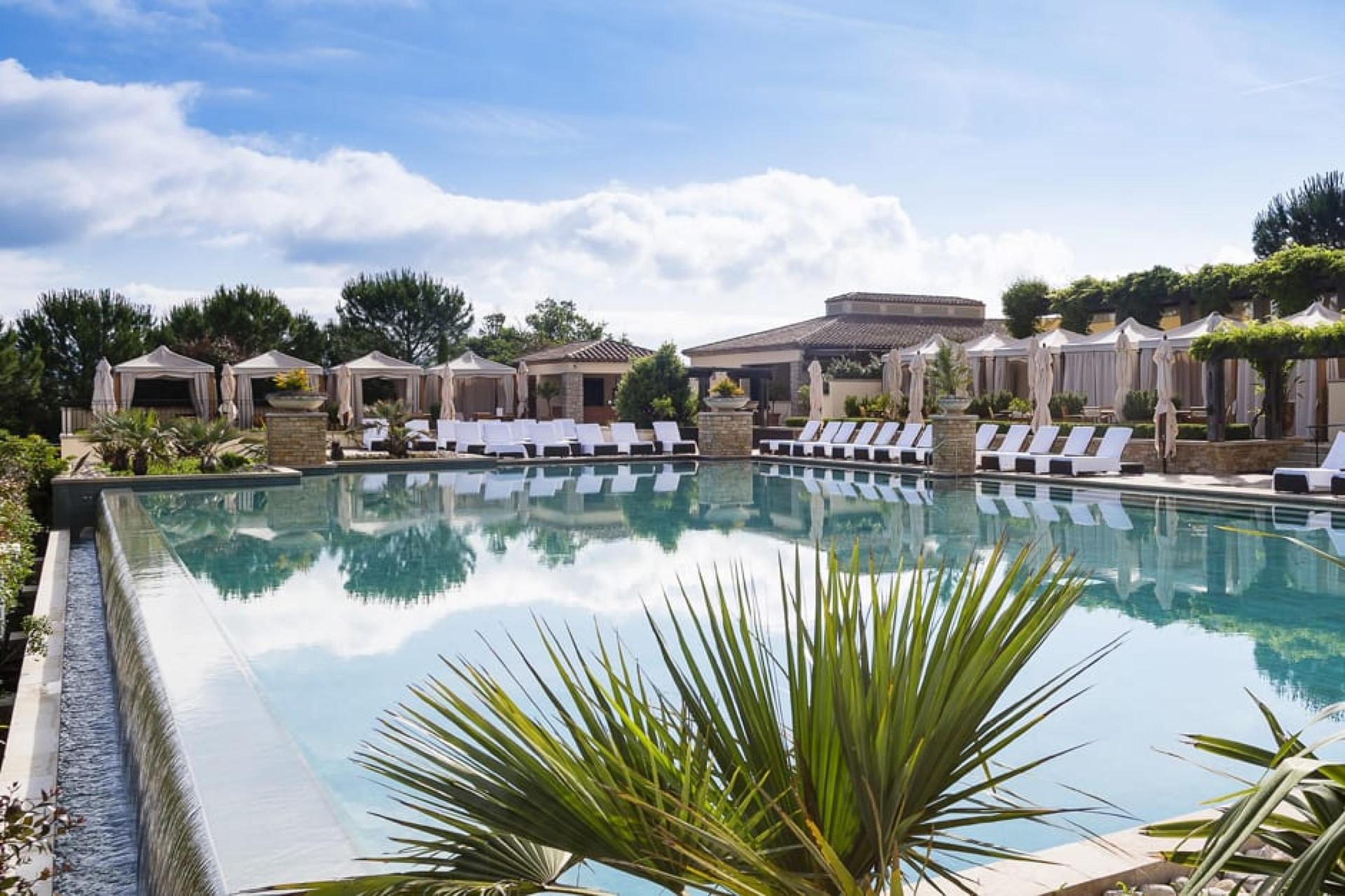 Outdoor swimming pool at the Terre Blanche Hotel Spa Golf Resort