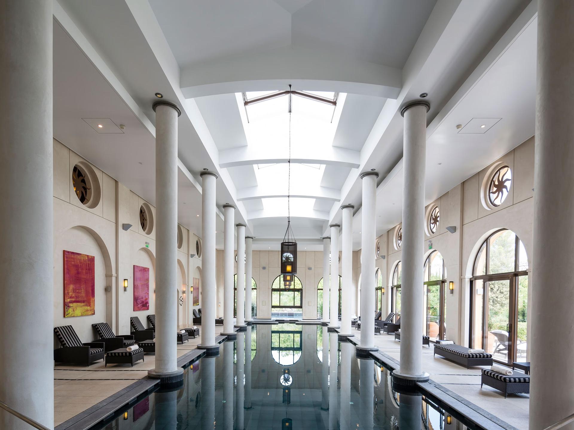Indoor swimming pool at the Terre Blanche Hotel Spa Golf Resort