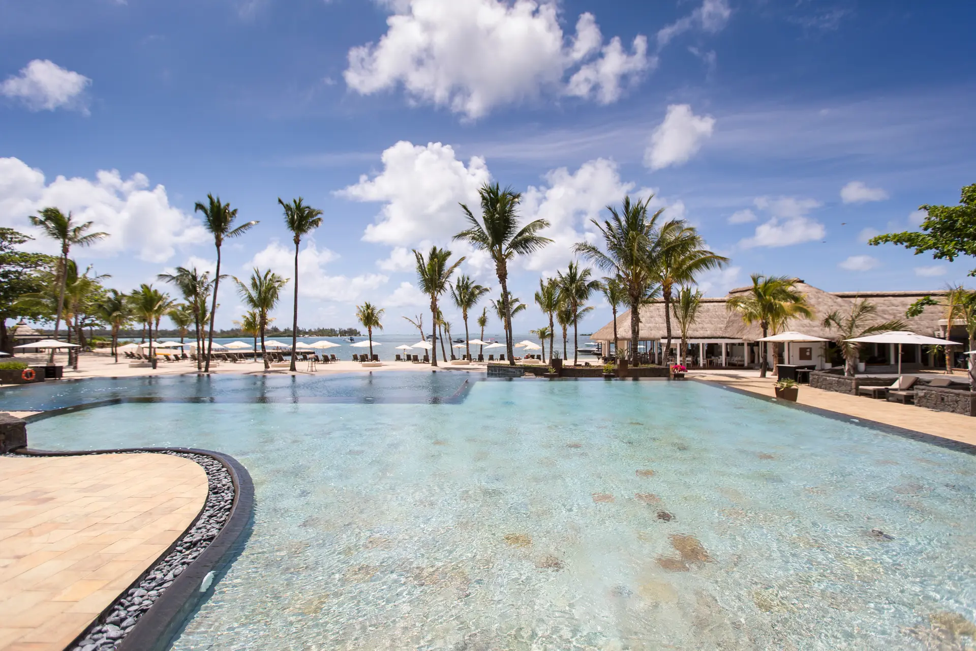 Outdoor swimming pool at The Bay Club at Anahita