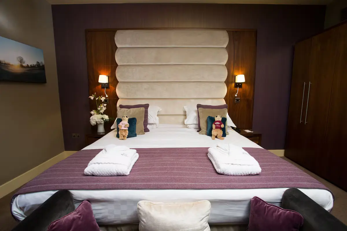 Double bed suite at The Mere Golf Resort & Spa