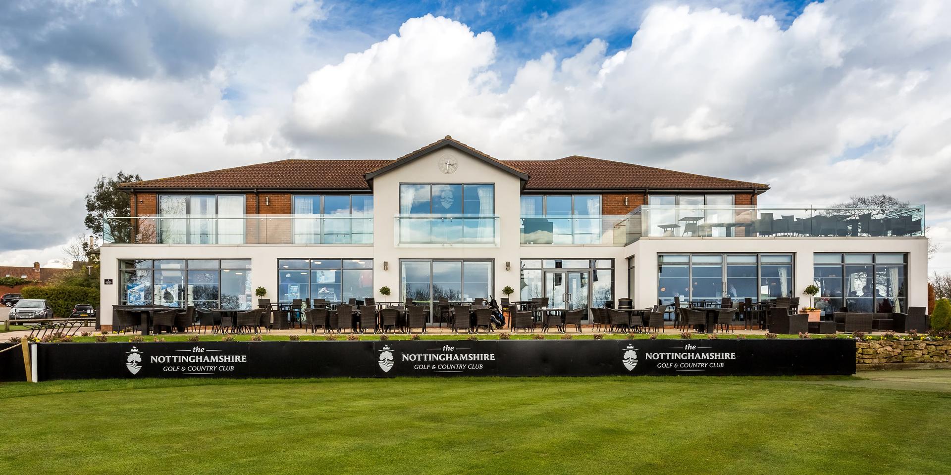 Panoramic view of The Nottinghamshire Golf & Country Club building