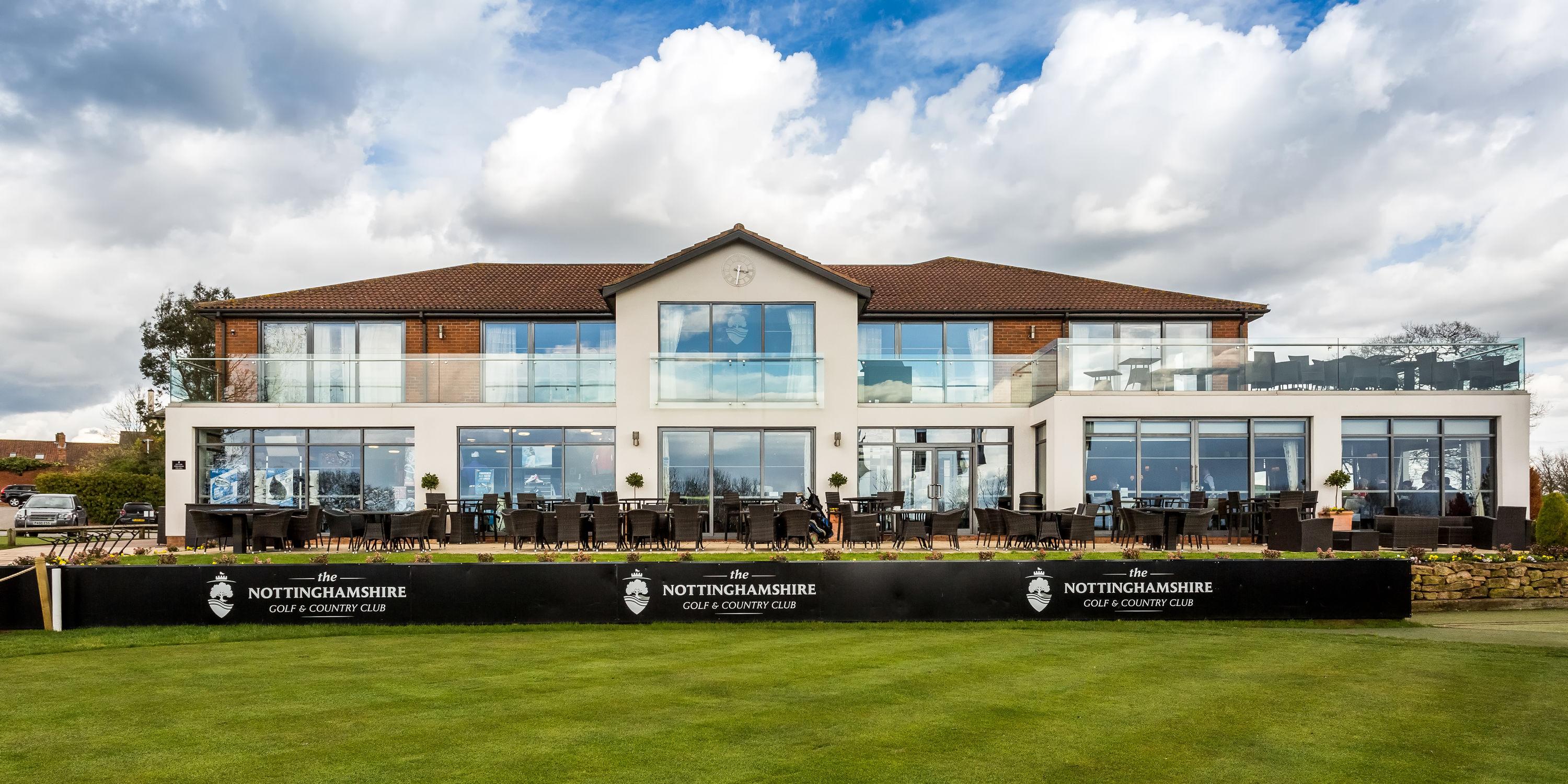 Panoramic view of The Nottinghamshire Golf & Country Club building