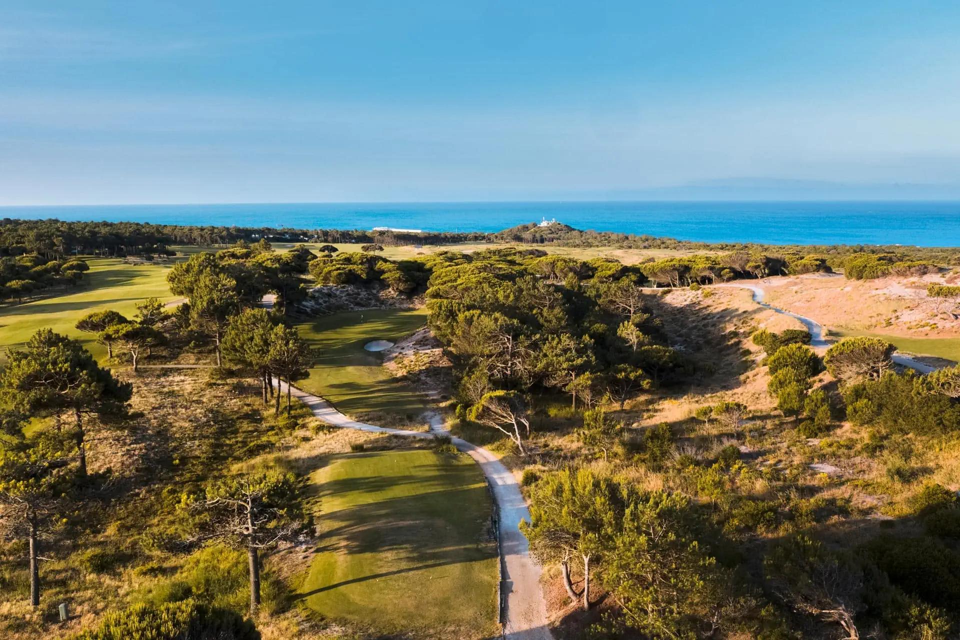 Overhead view of the golf course at The Oitavos