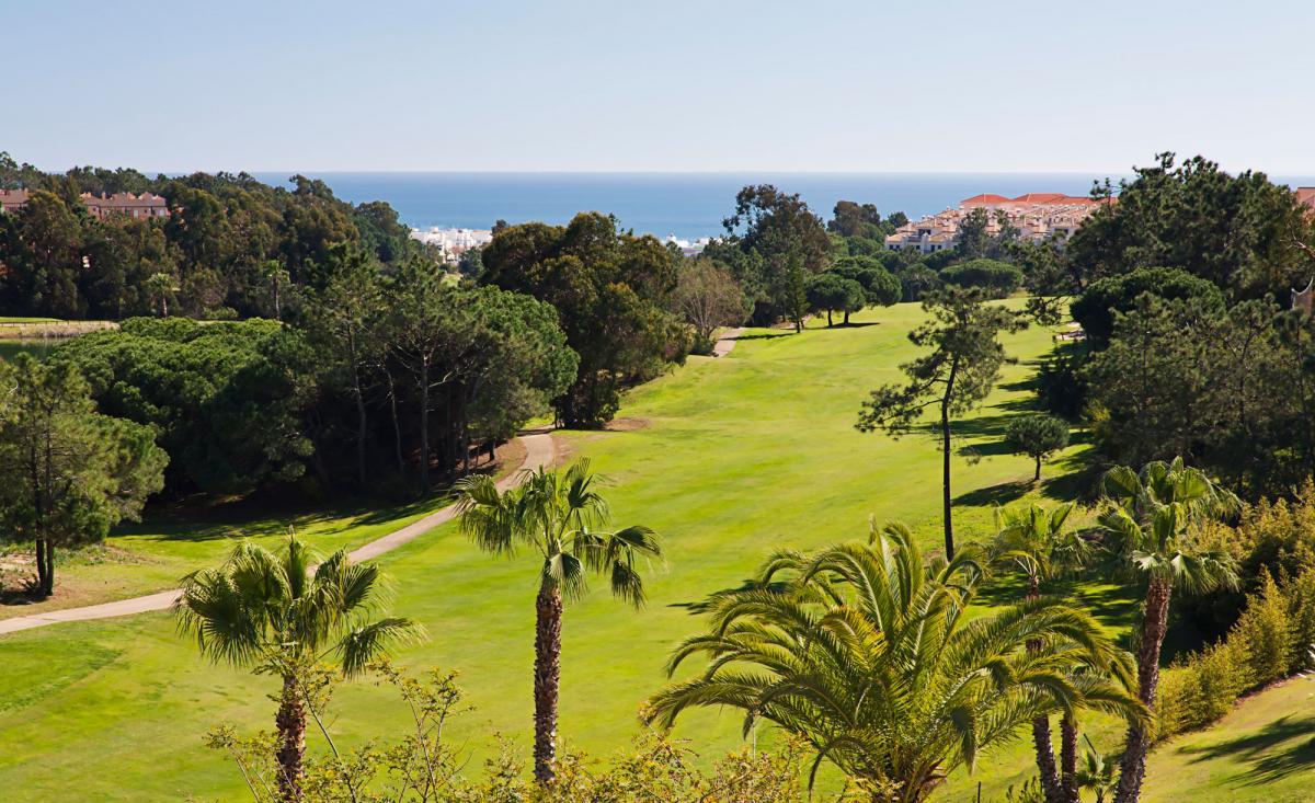 Overhead view of a well maintained fairway at The Residences Islantilla Resort