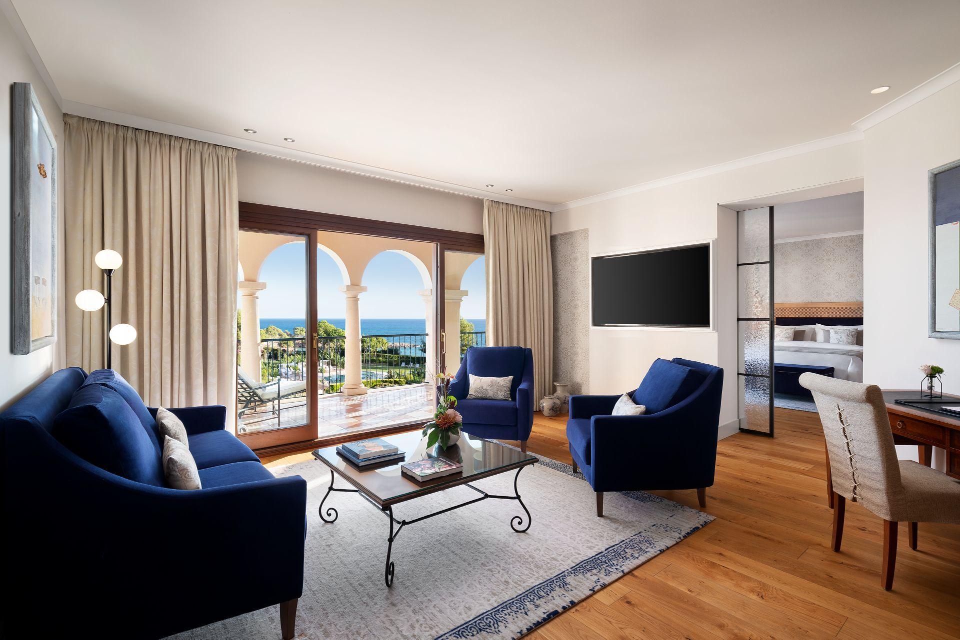 Living room as part of a suite at The St. Regis Mardavall Mallorca Resort