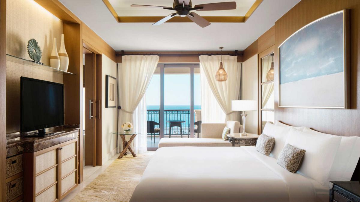 Double bed room with balcony views at The St Regis Saadiyat Island Resort