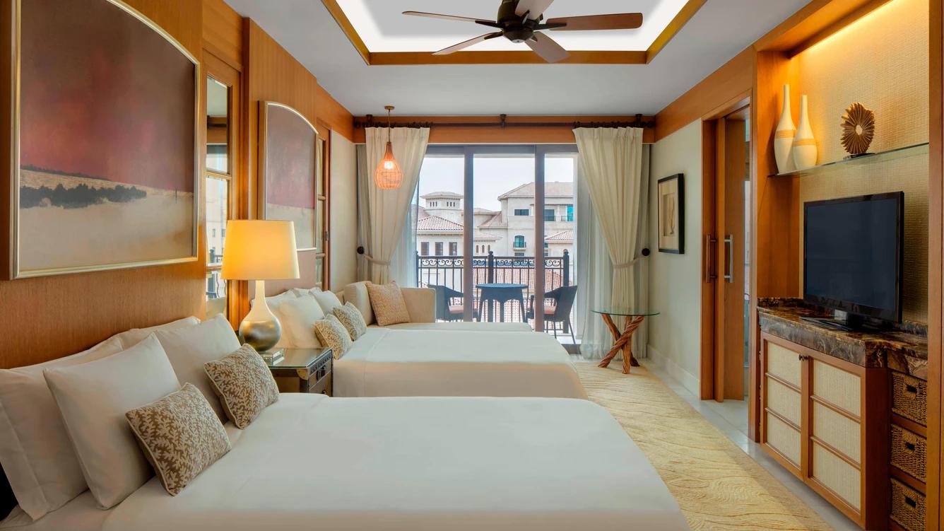 Twin double bed room at The St Regis Saadiyat Island Resort