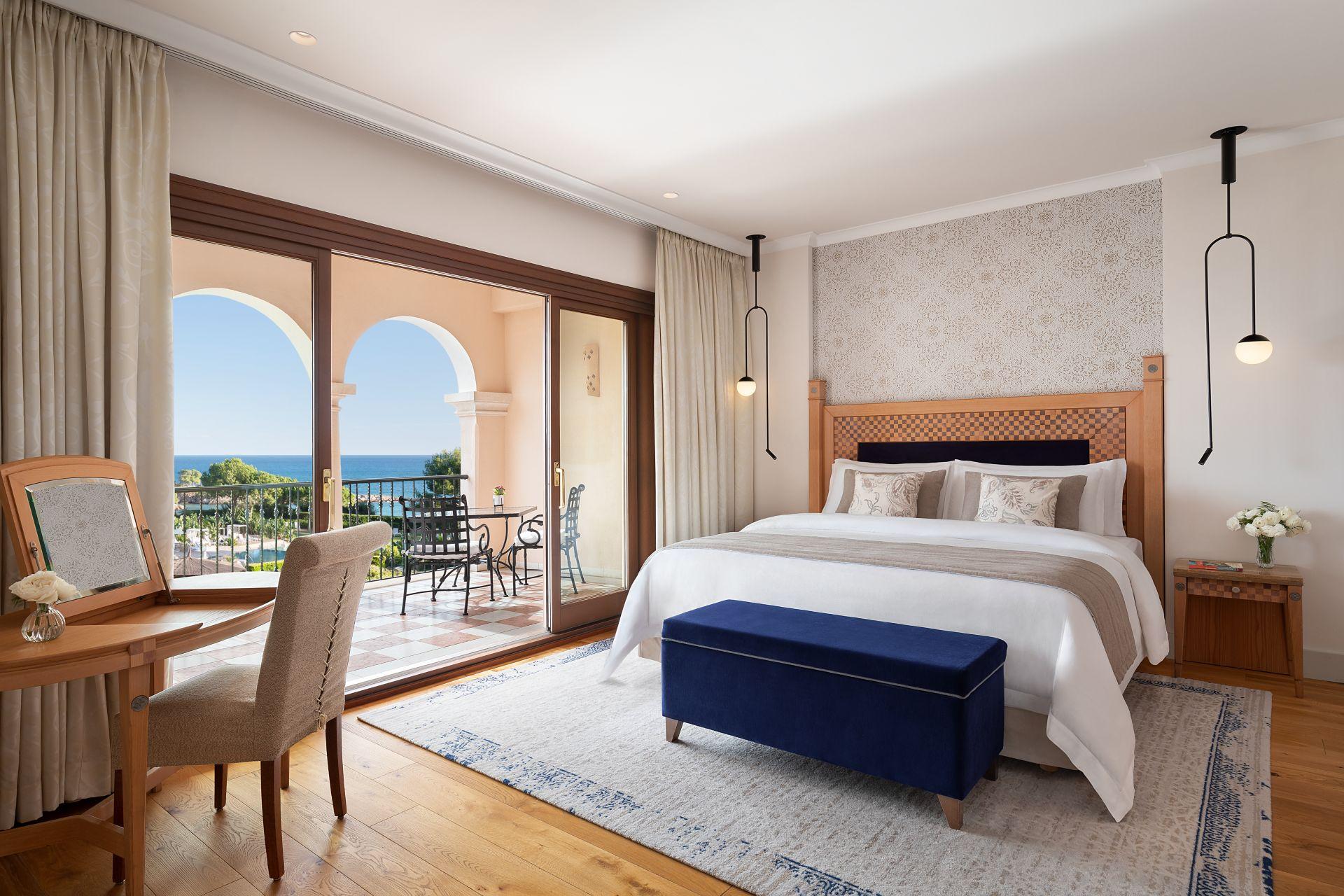 Double bed suite with balcony views at The St. Regis Mardavall Mallorca Resort